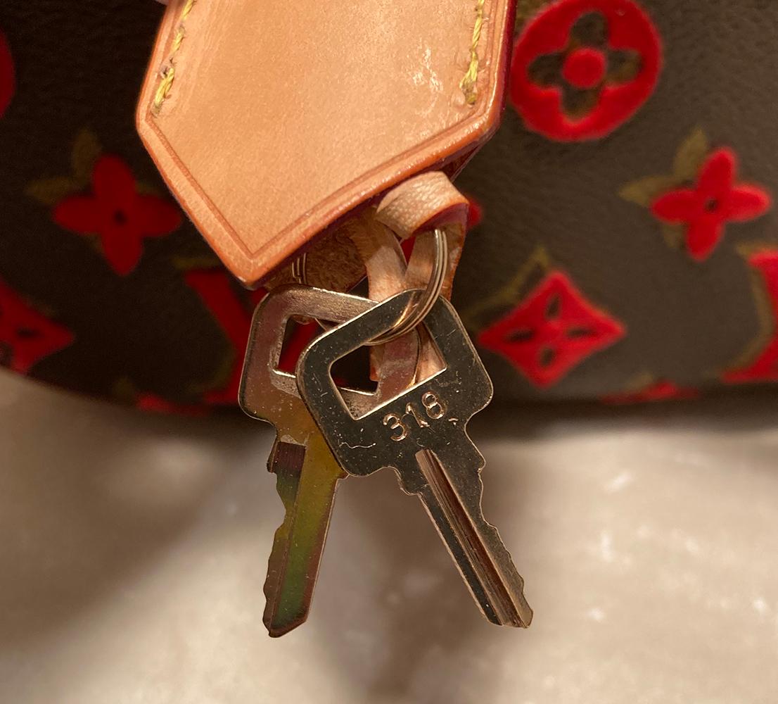 Edición limitada del bolso cubo Louis Vuitton Rouge Monogram Tuffetage Deauville 1