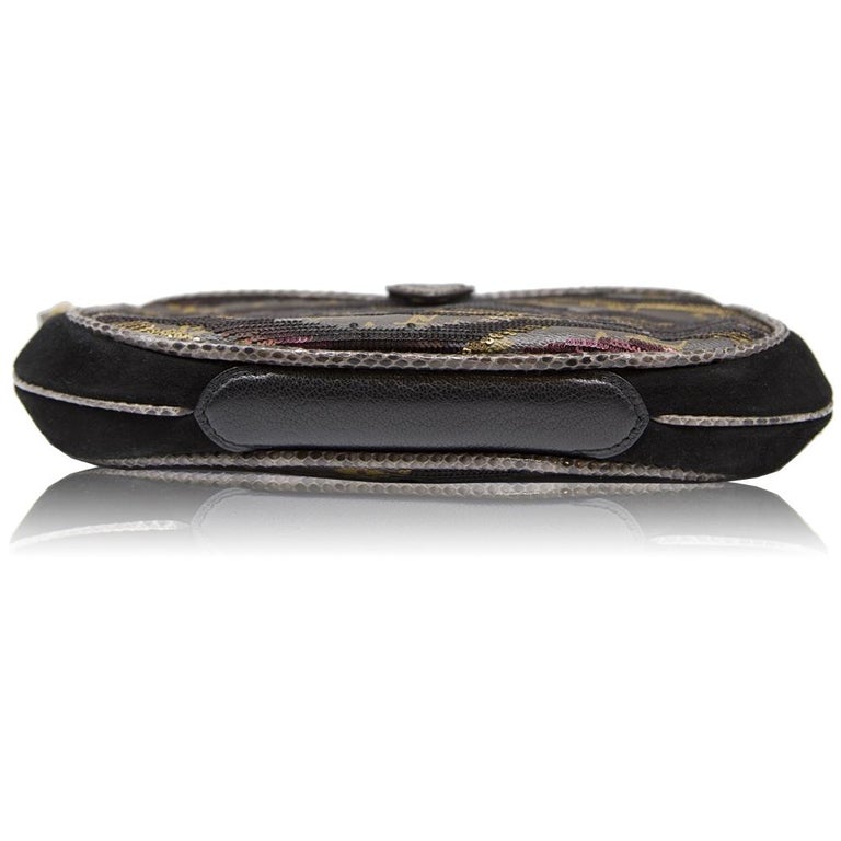 Limited Edition Louis Vuitton Sequin Embellished Savage Cub Clutch Bag For Sale at 1stdibs