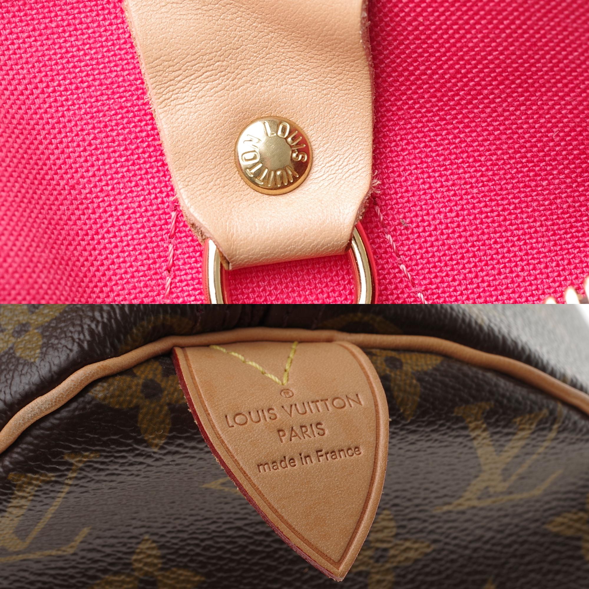 Women's Limited Edition Louis Vuitton Speedy 30 V grenade in brown monogram canvas