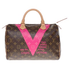 Limited Edition Louis Vuitton Speedy 30 V grenade in brown monogram canvas