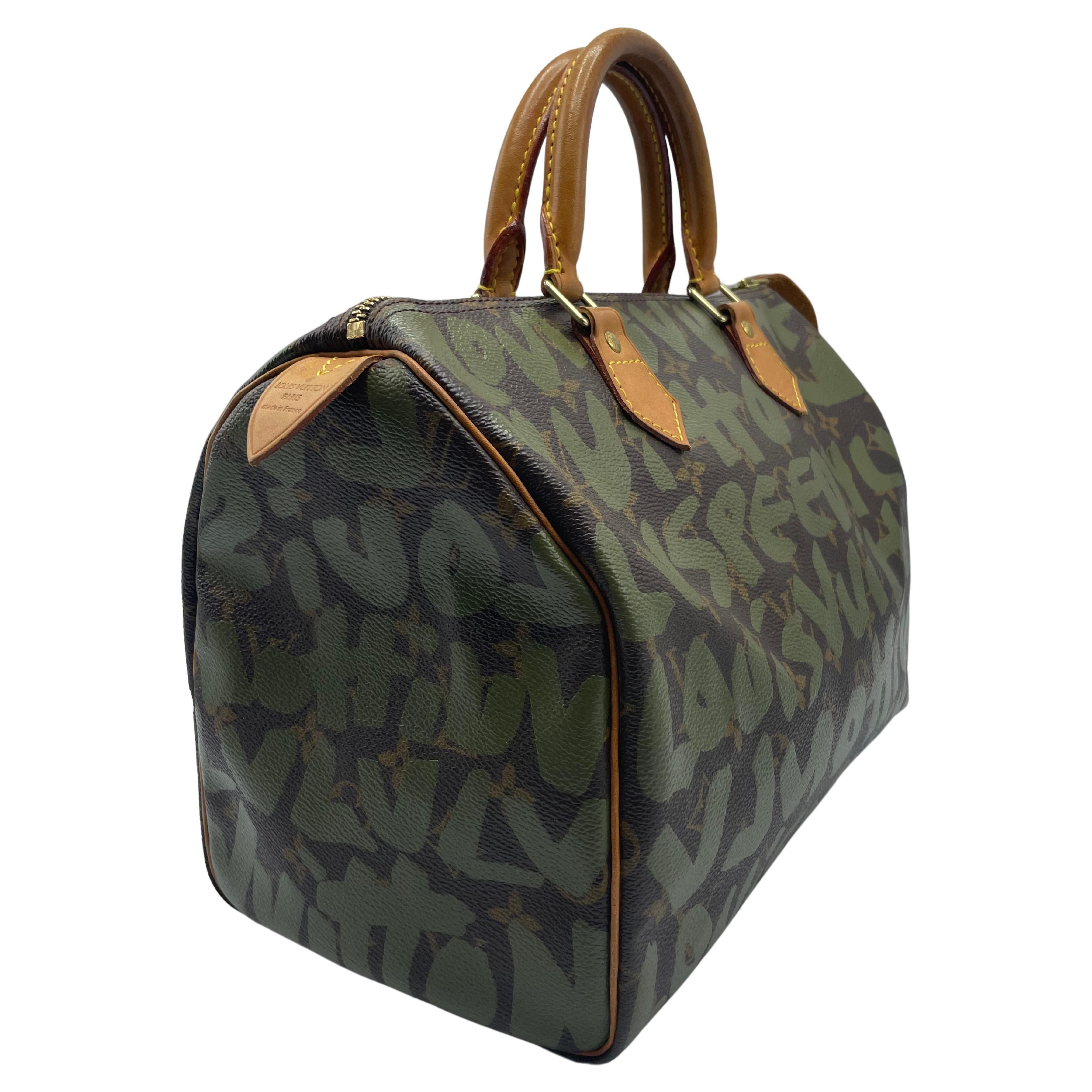 Limited Edition Louis Vuitton x Stephen Sprouse Green Graffiti Speedy  For Sale 3