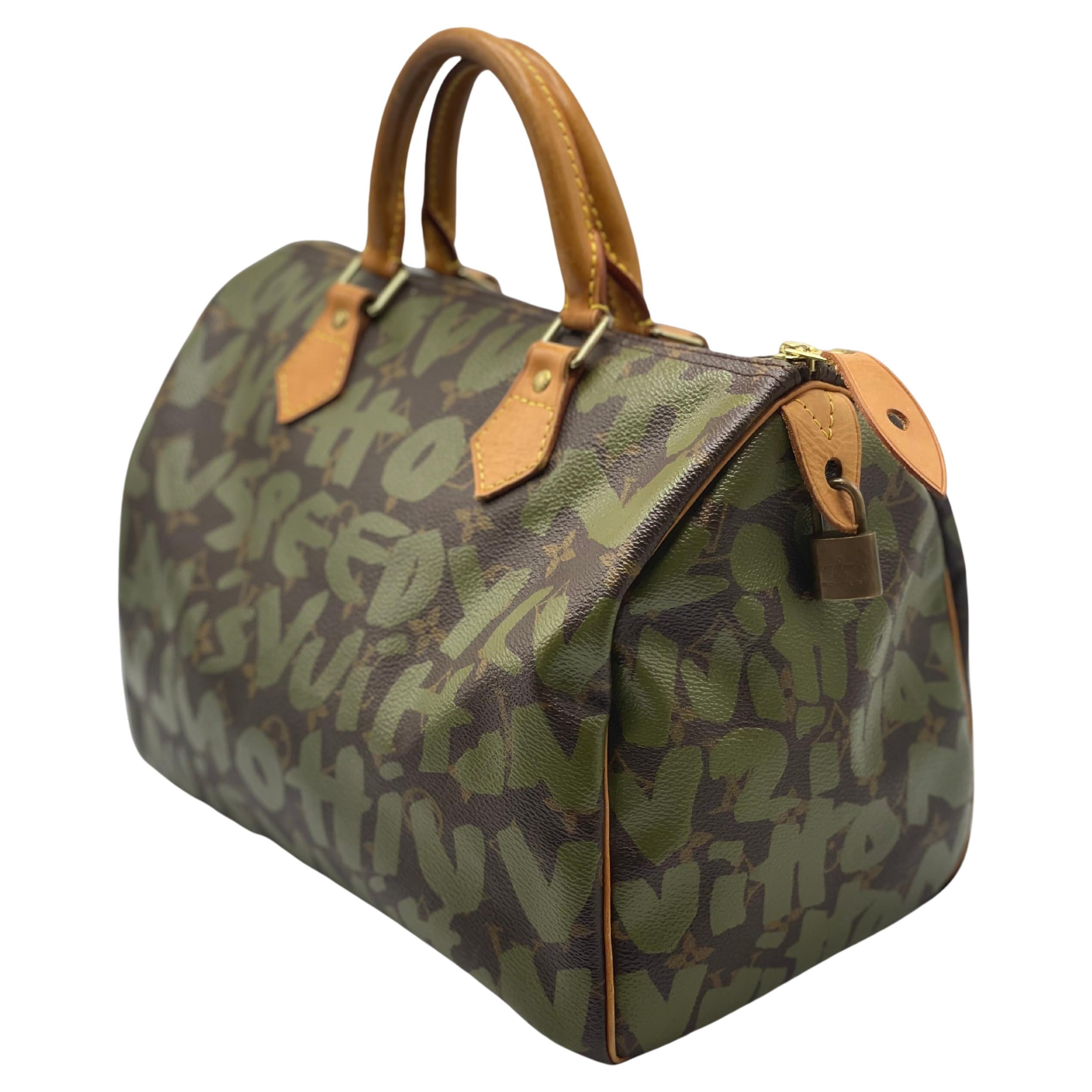 Black Limited Edition Louis Vuitton x Stephen Sprouse Green Graffiti Speedy  For Sale