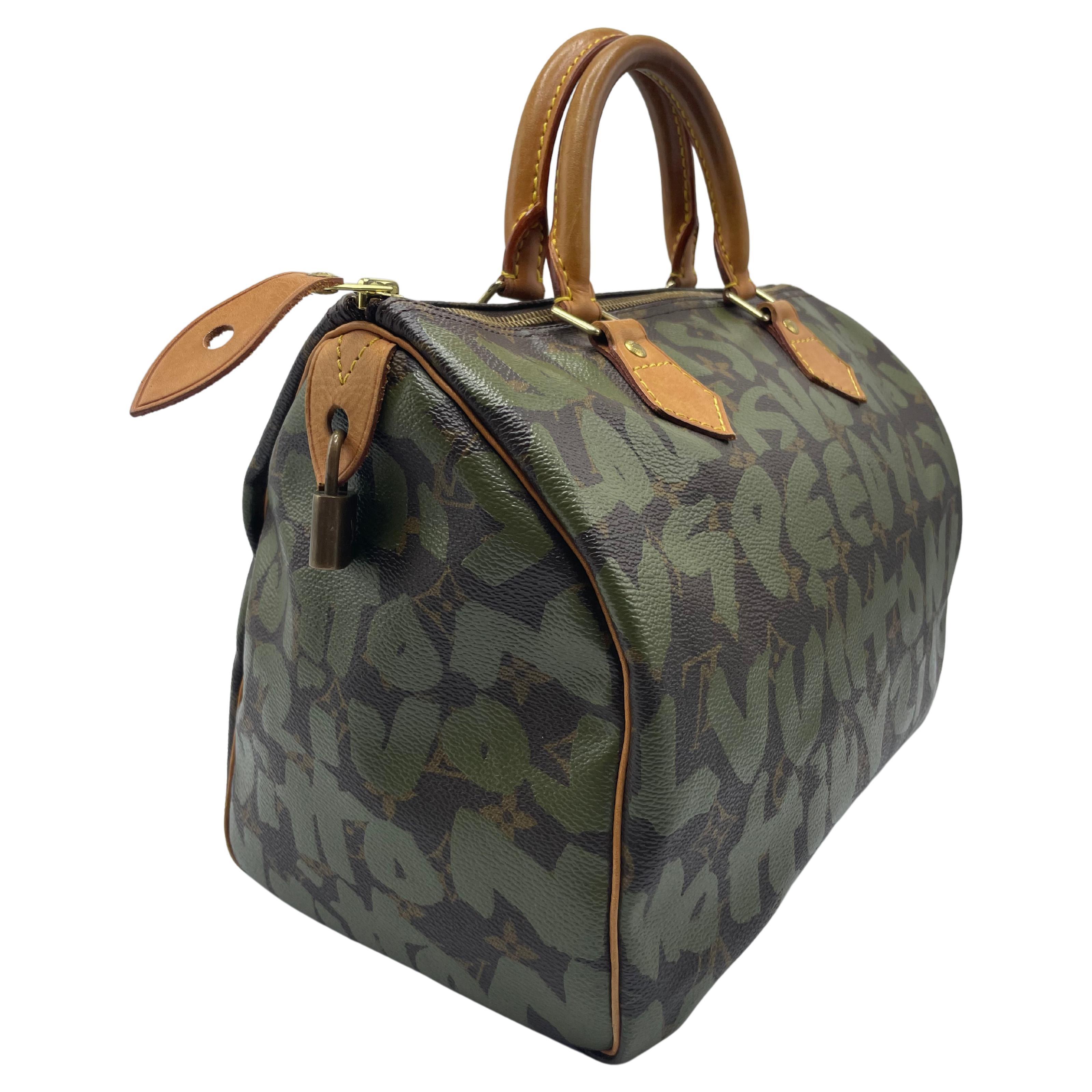 Limited Edition Louis Vuitton x Stephen Sprouse Green Graffiti Speedy  In Good Condition For Sale In Palm Beach, FL