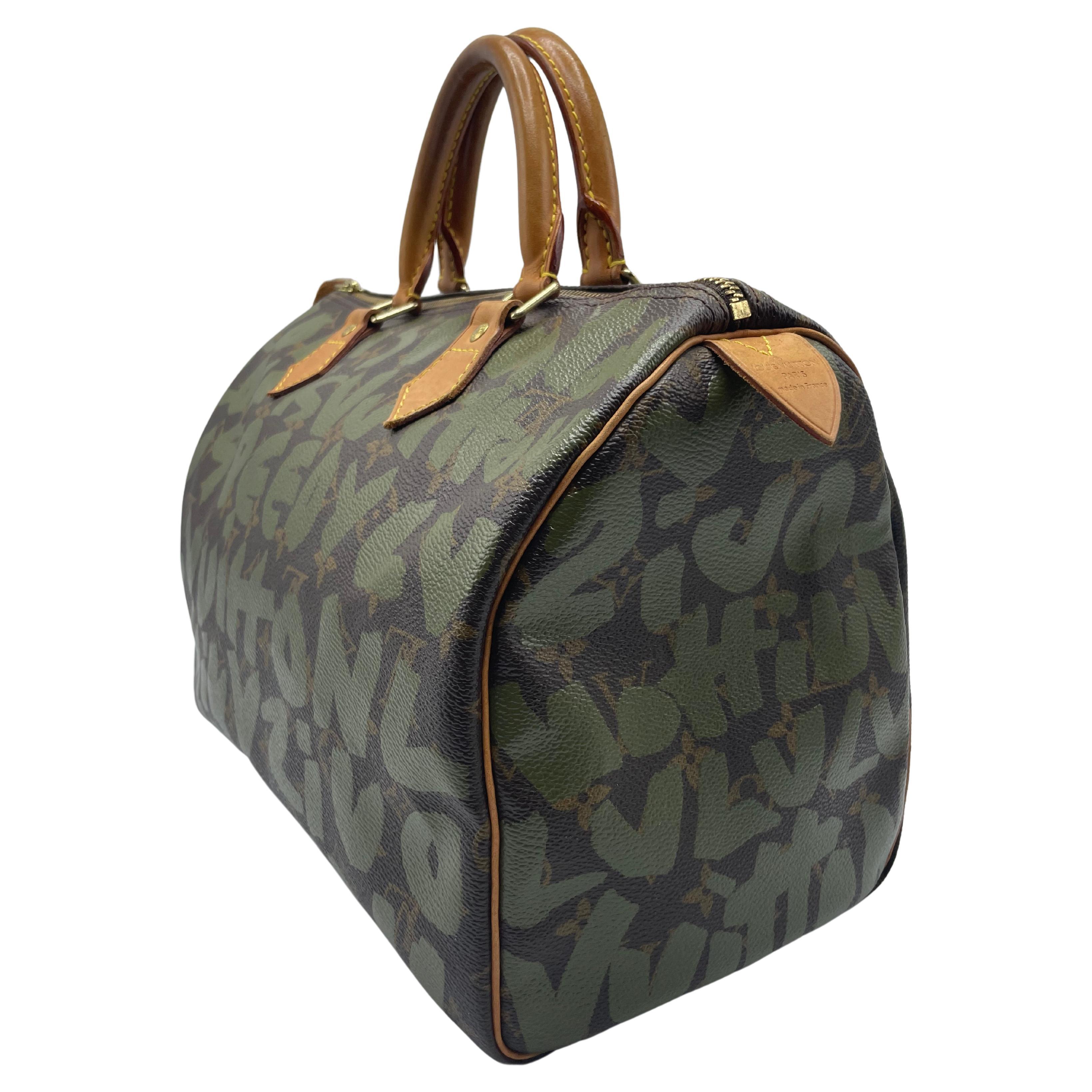 Women's or Men's Limited Edition Louis Vuitton x Stephen Sprouse Green Graffiti Speedy  For Sale