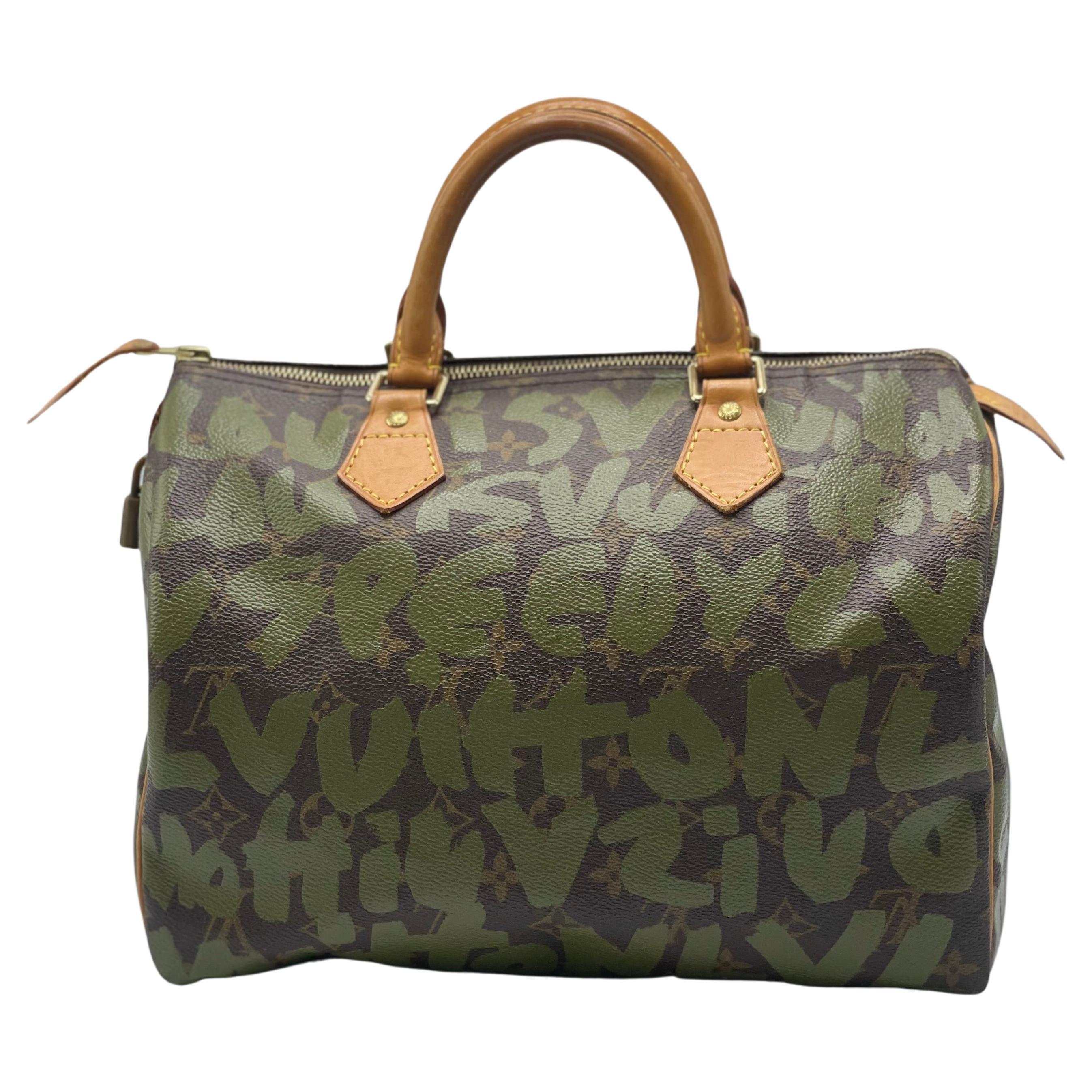 Limited Edition Louis Vuitton x Stephen Sprouse Green Graffiti Speedy  For Sale 2