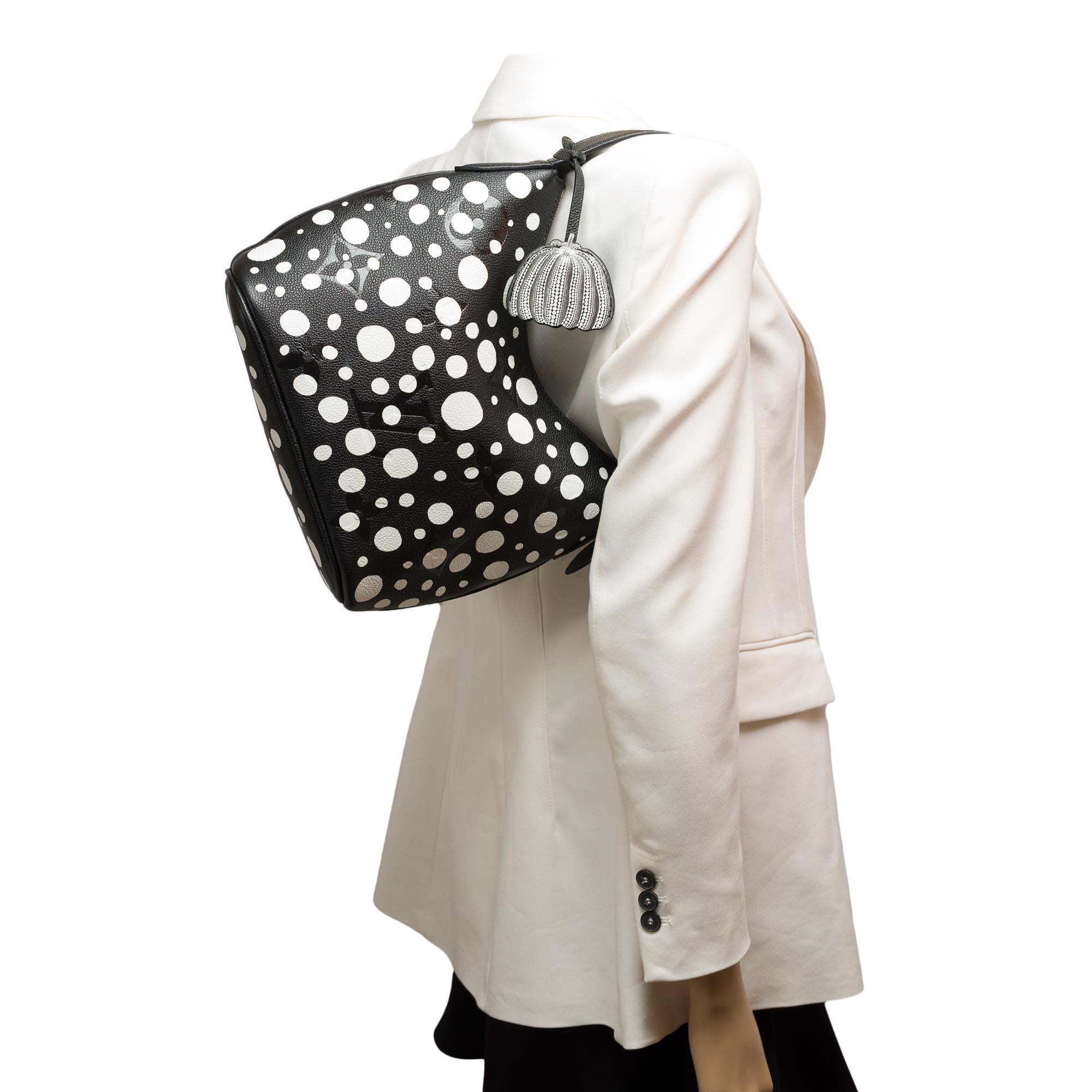 Limited Edition LV x Yayoi Kusama Marshmallow Tote bag in White&Black, SHW 7