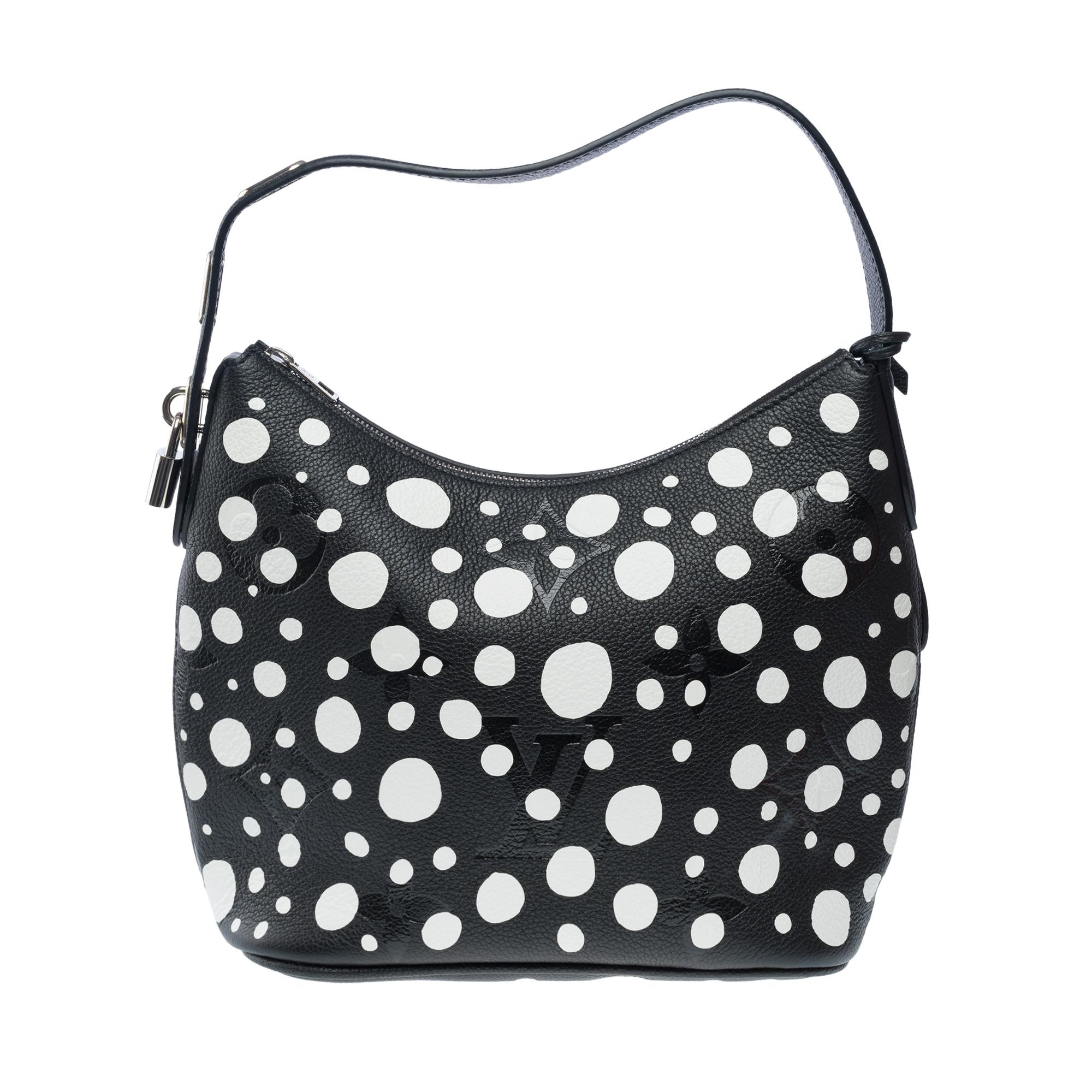 Limited Edition LV x Yayoi Kusama Marshmallow Tote bag in White&Black, SHW In Excellent Condition In Paris, IDF