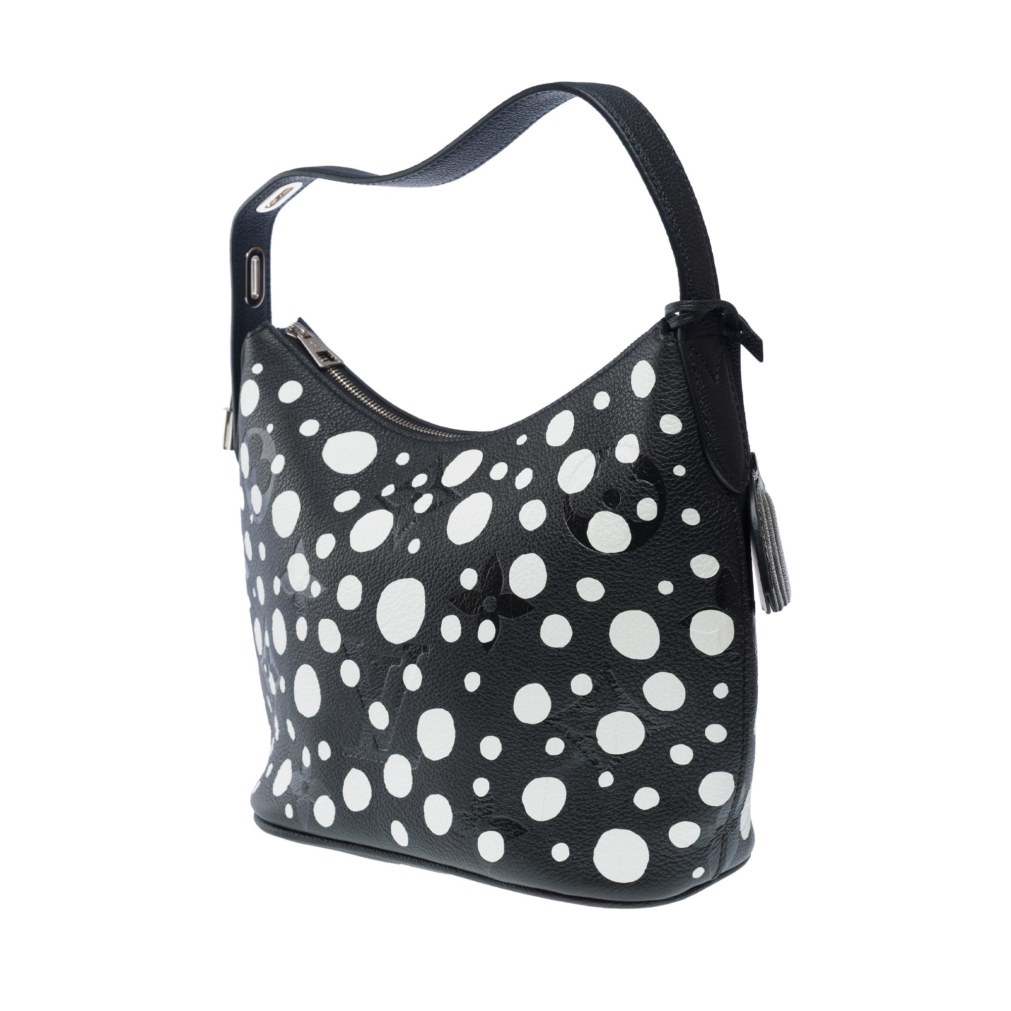 Limited Edition LV x Yayoi Kusama Marshmallow Tote bag in White&Black, SHW 1