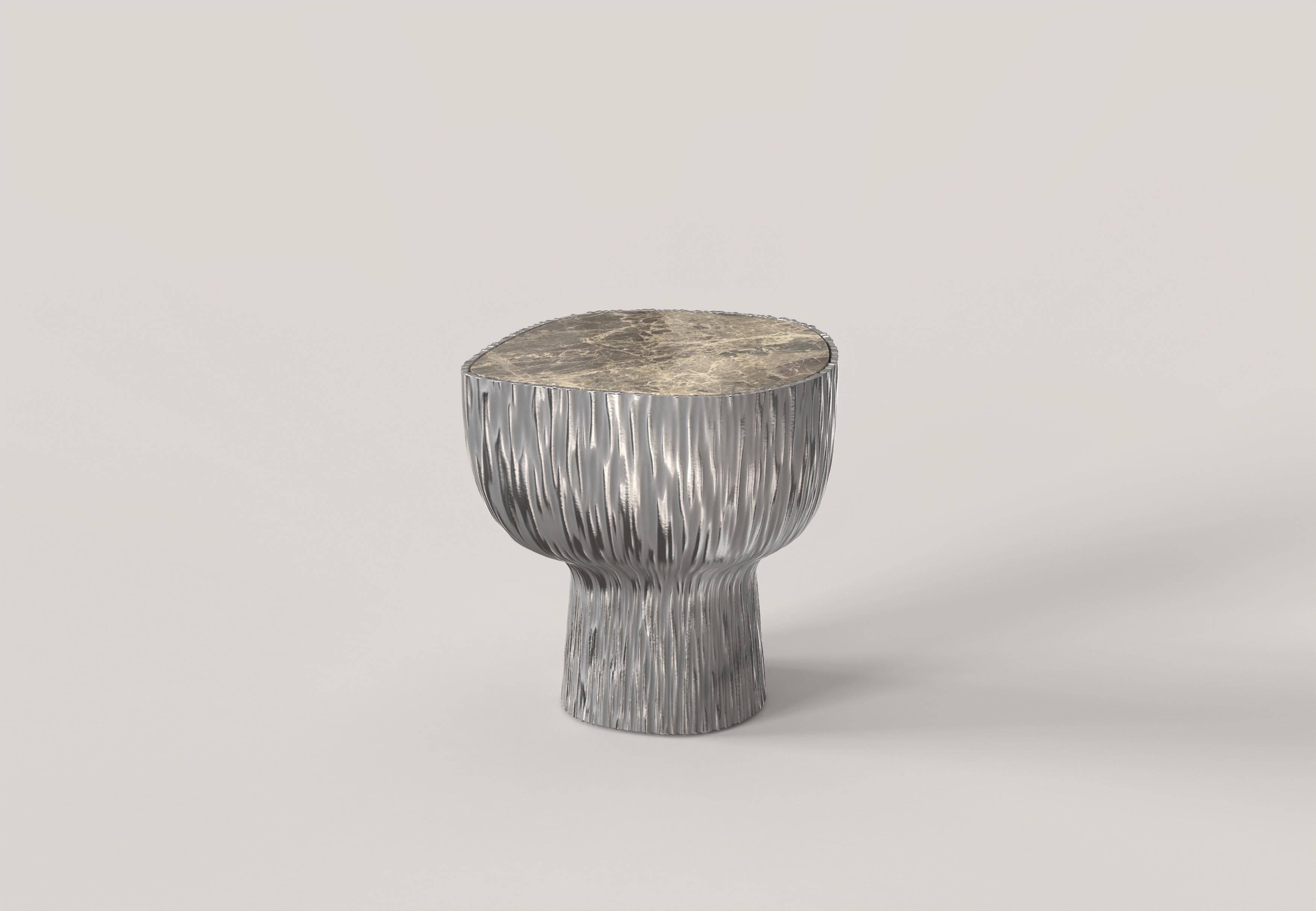 Cast Limited Edition Marble Aluminium Table, Giava V1 by Simone Fanciullacci For Sale