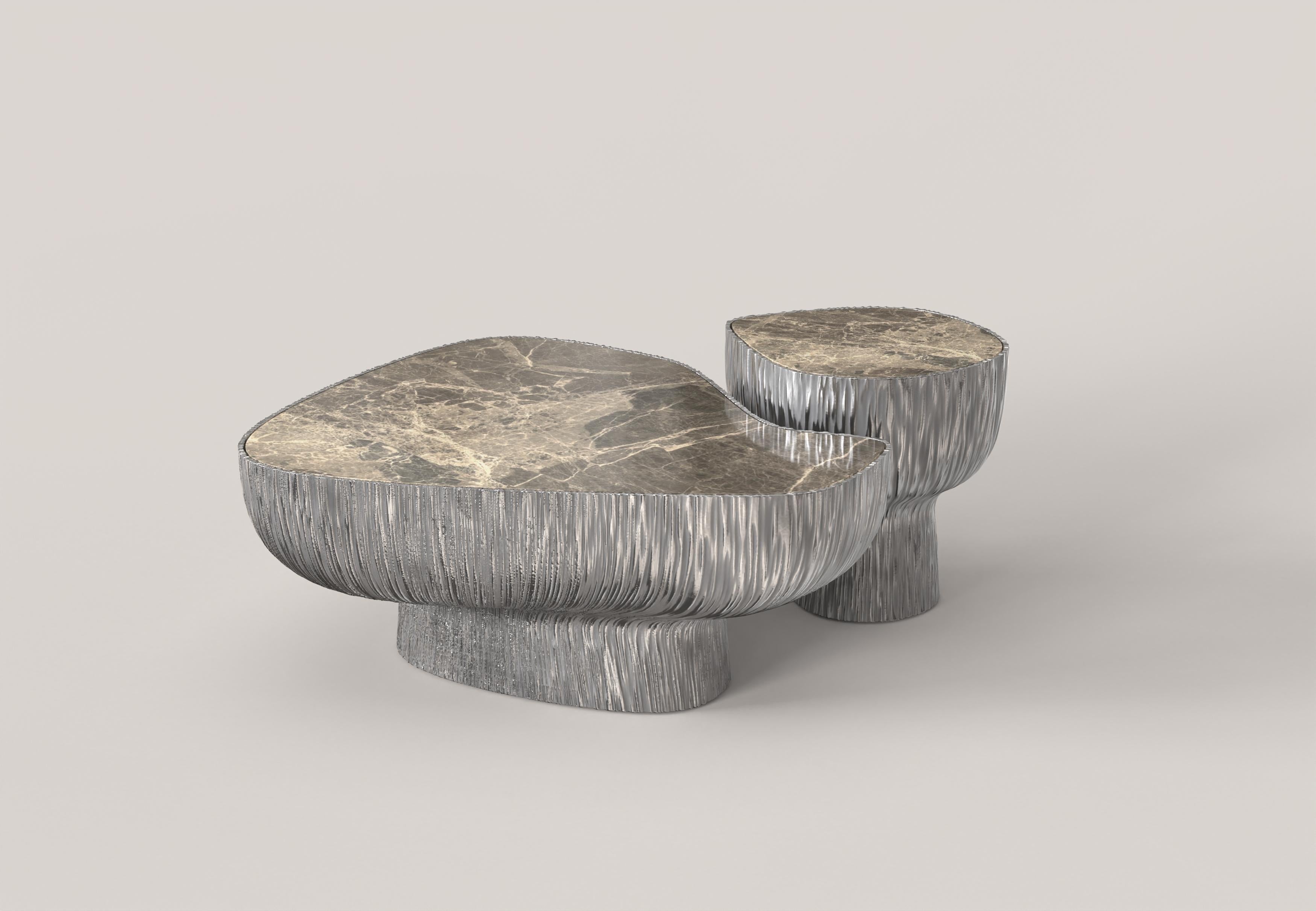 Limited Edition Marble Aluminium Table, Giava V1 by Simone Fanciullacci For Sale 1