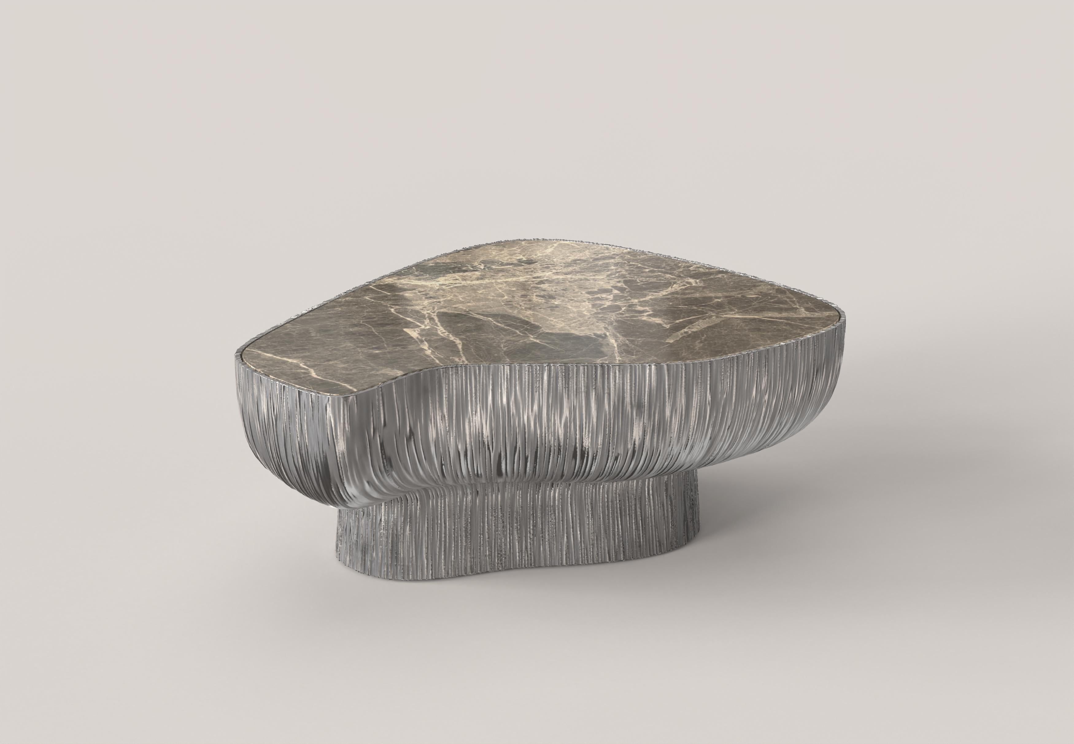 Aluminum Limited Edition Marble Aluminium Table, Giava V2 by Simone Fanciullacci For Sale