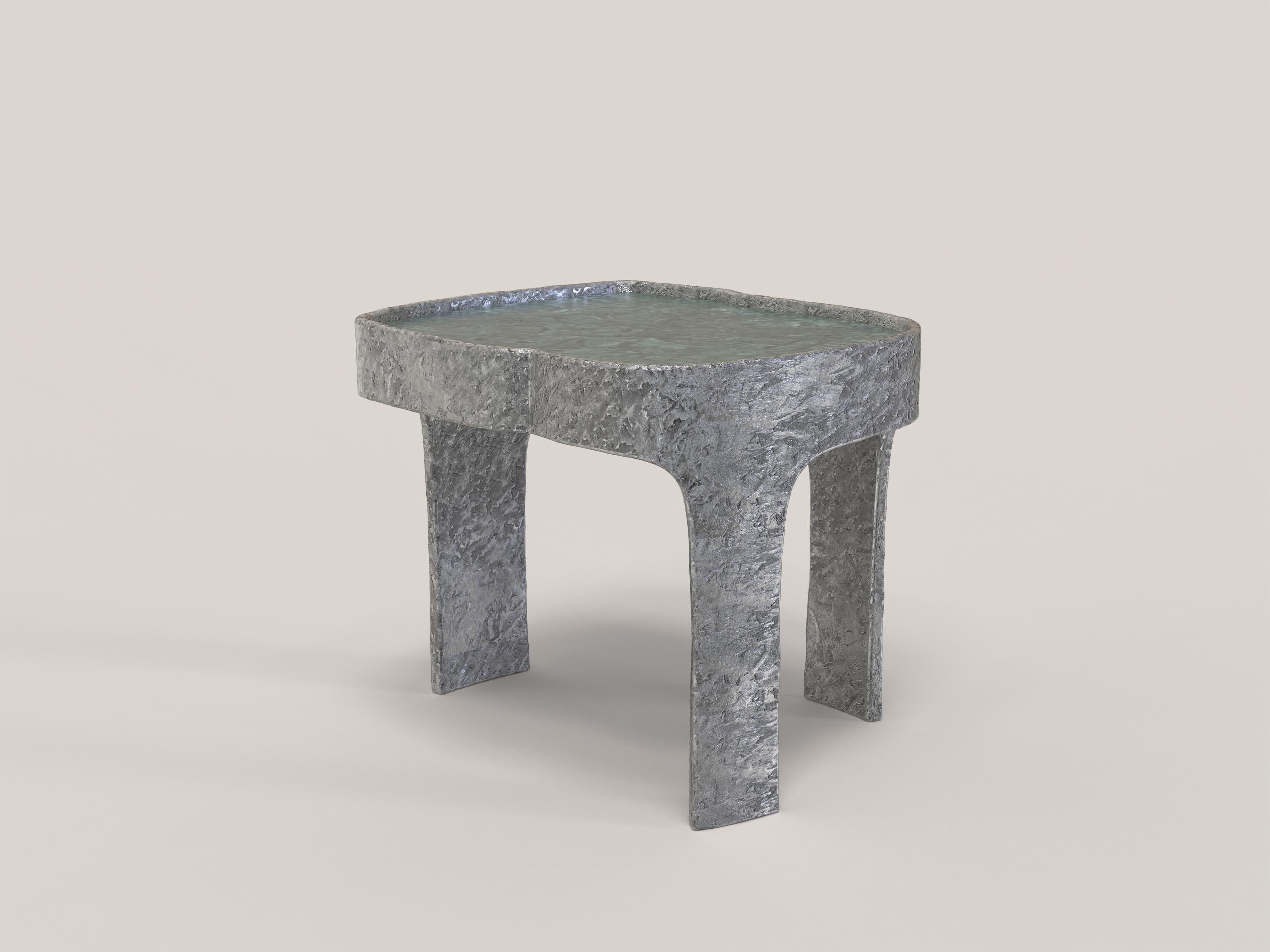 Italian Limited Edition Marble Aluminium Table, Sumatra V1 by Edizione Limitata For Sale