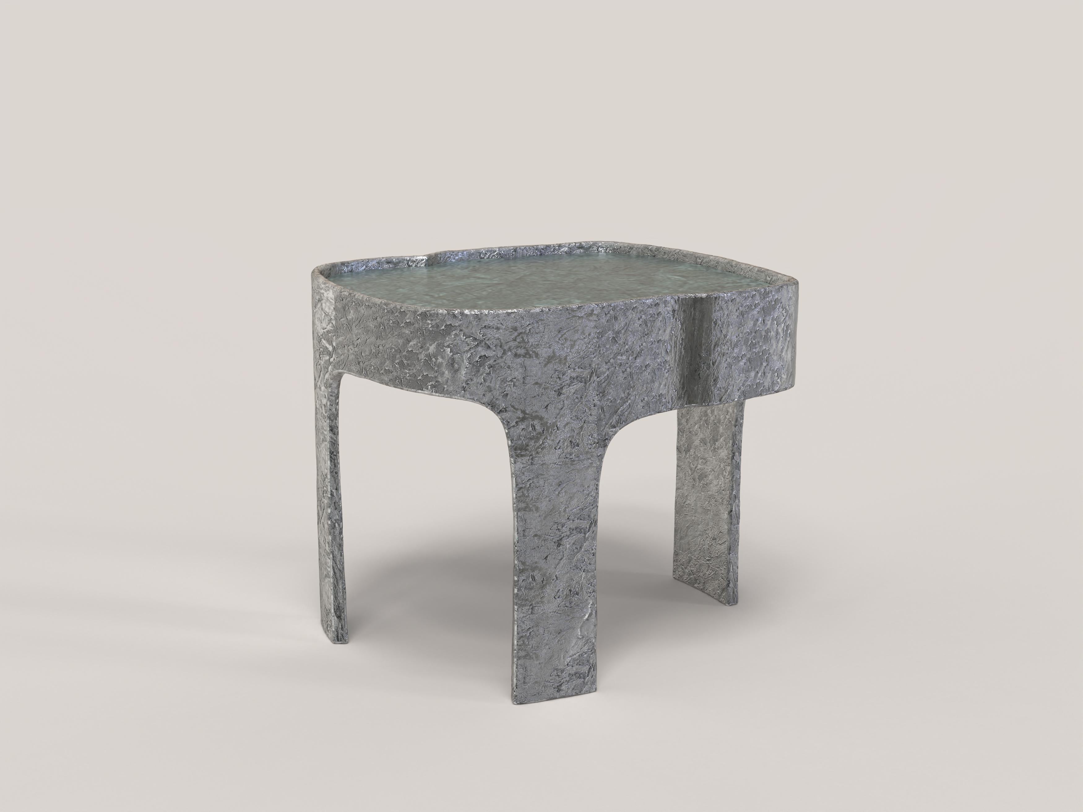 Cast Limited Edition Marble Aluminium Table, Sumatra V1 by Edizione Limitata For Sale