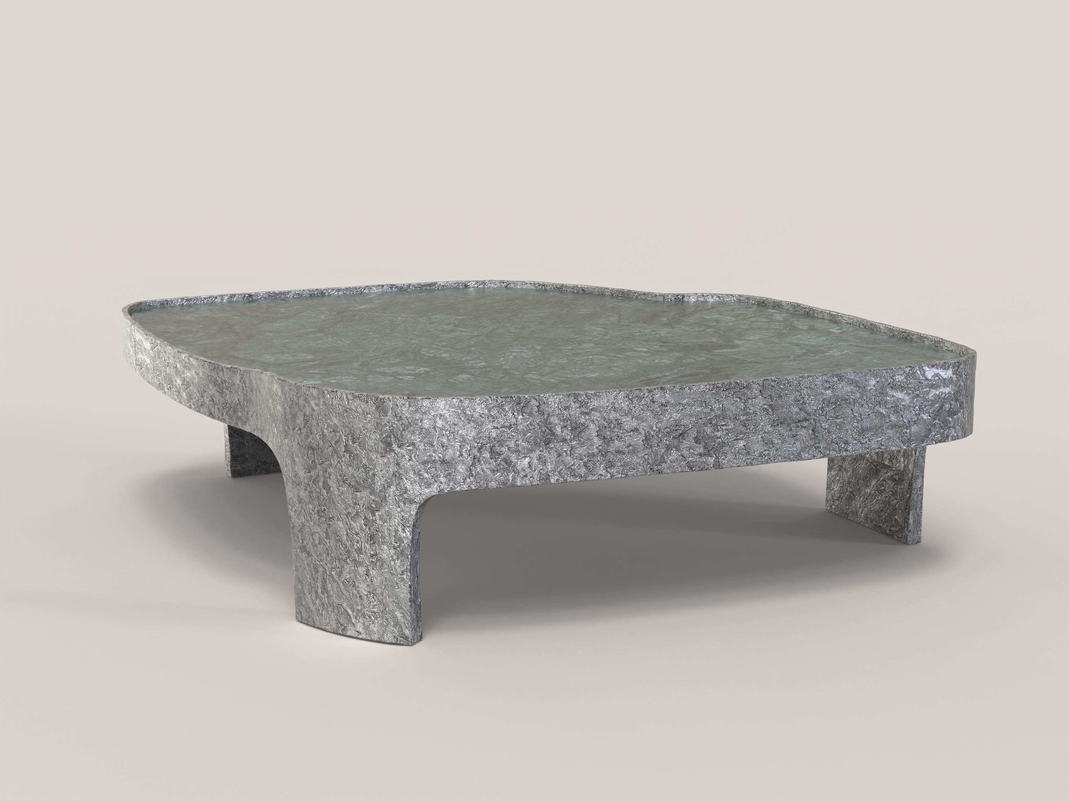 Contemporary Limited Edition Marble Aluminium Table, Sumatra V2 by Edizione Limitata For Sale