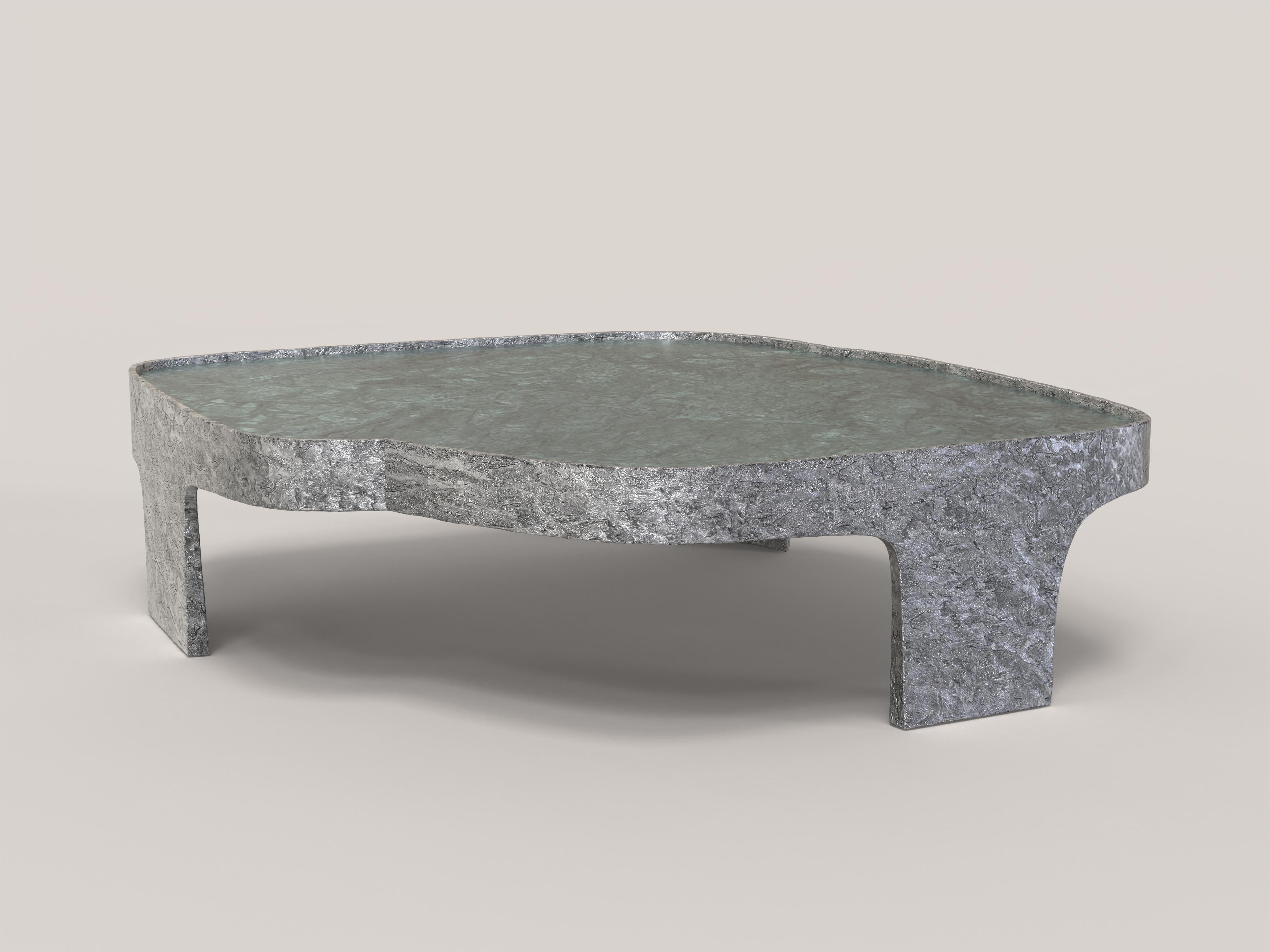 Aluminum Limited Edition Marble Aluminium Table, Sumatra V2 by Edizione Limitata For Sale