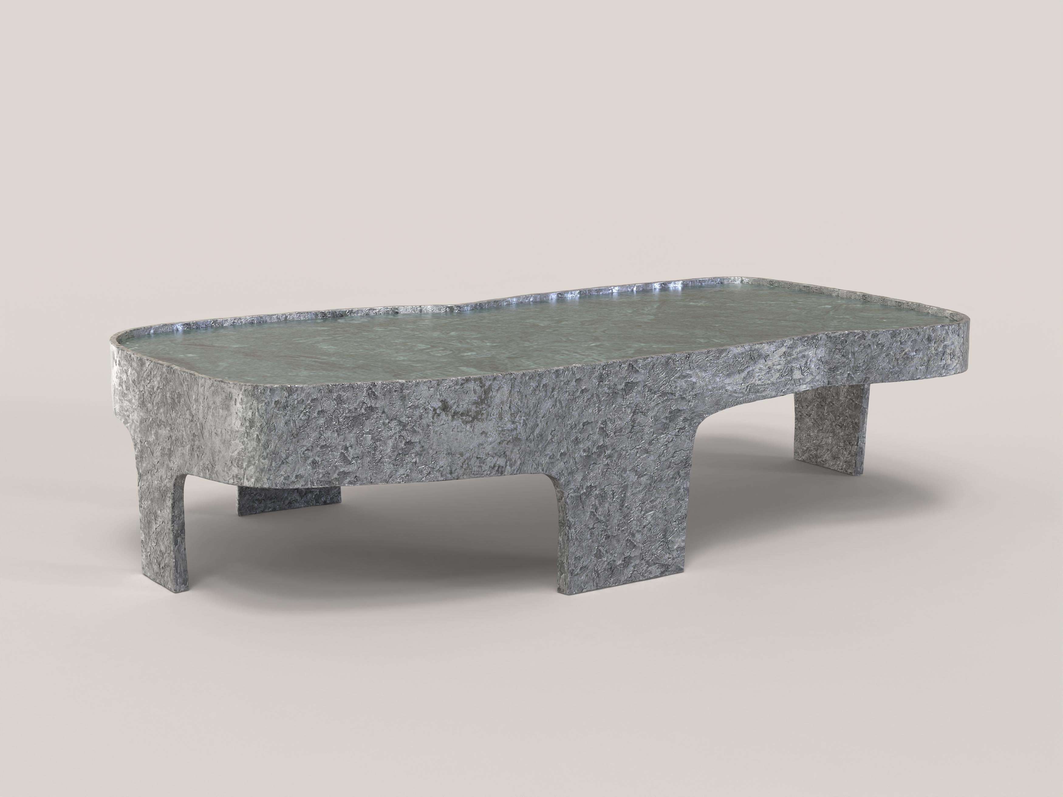 Italian Limited Edition Marble Aluminium Table, Sumatra V3 by Edizione Limitata For Sale