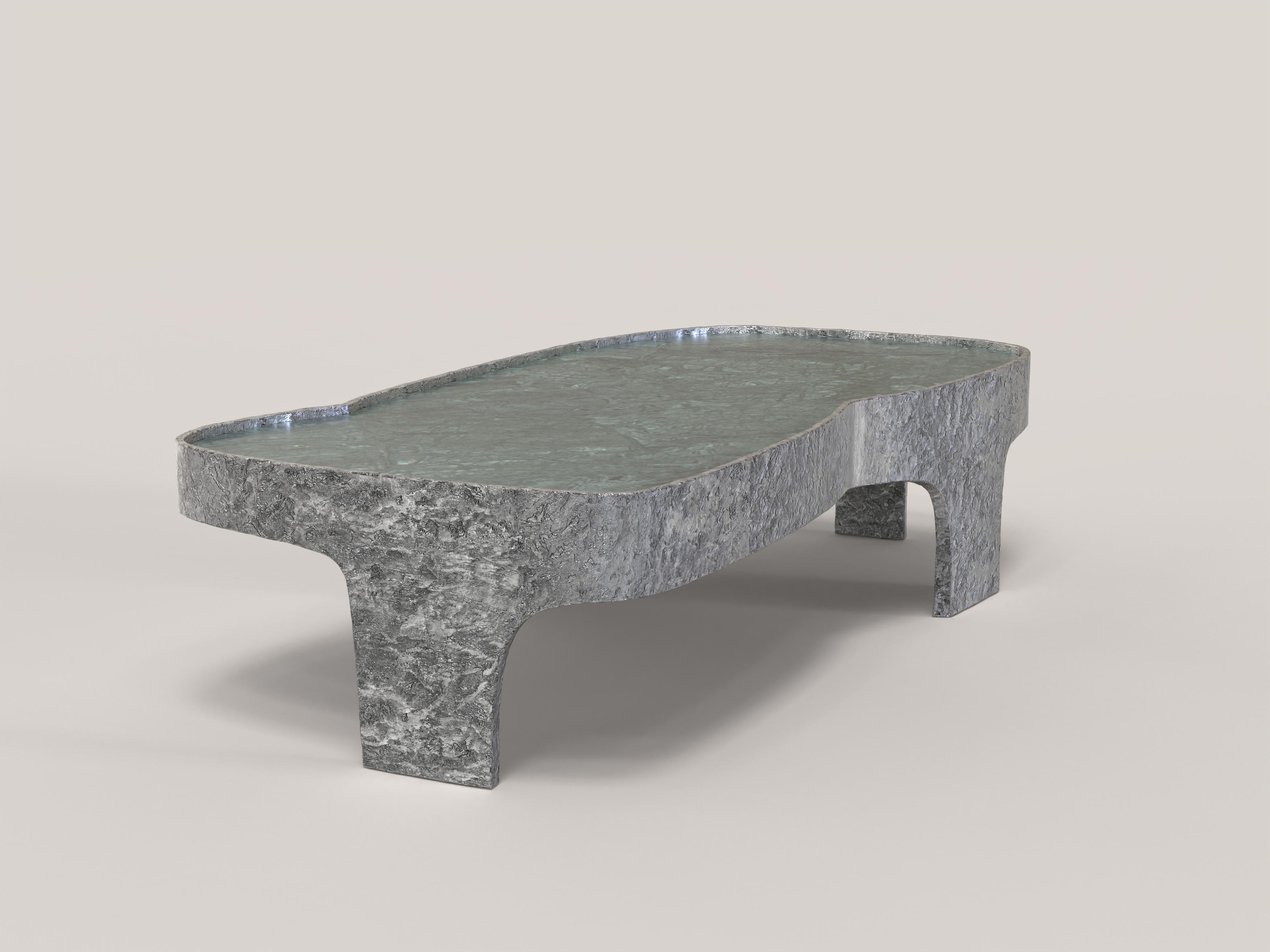 Cast Limited Edition Marble Aluminium Table, Sumatra V3 by Edizione Limitata For Sale