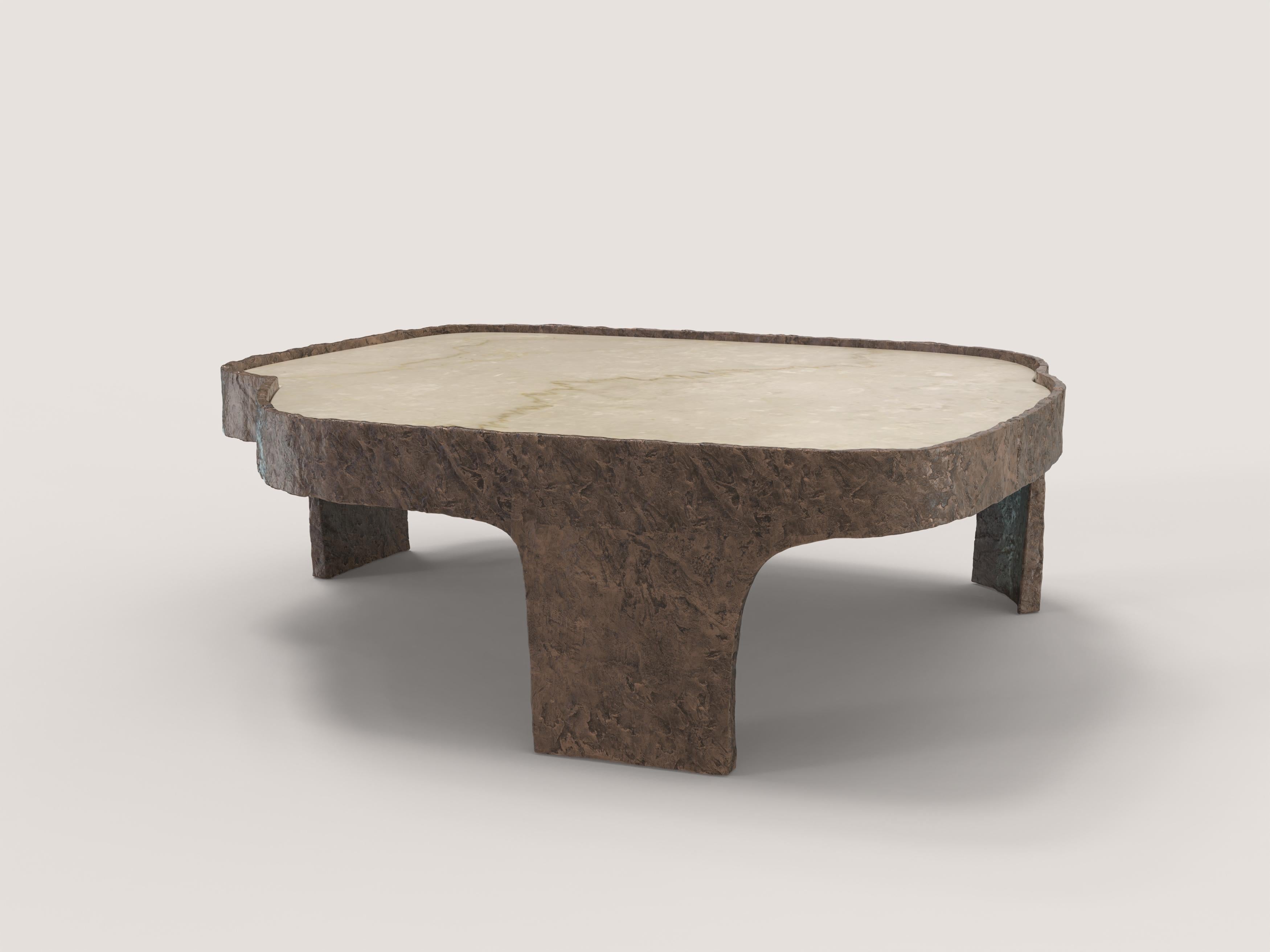 Italian Limited Edition Marble Bronze Table, Sumatra V2 by Edizione Limitata For Sale