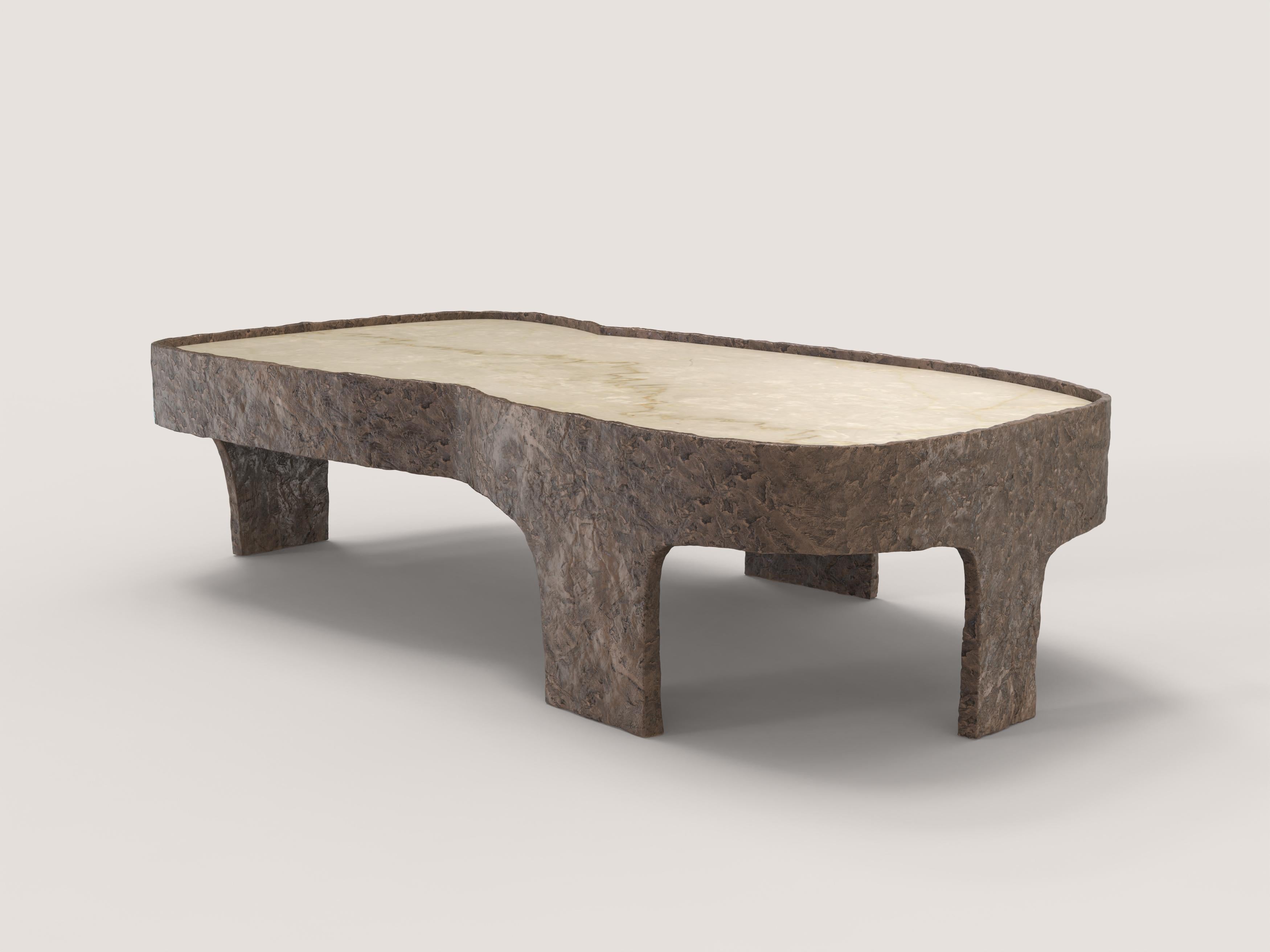 Italian Limited Edition Marble Bronze Table, Sumatra V3 by Edizione Limitata For Sale