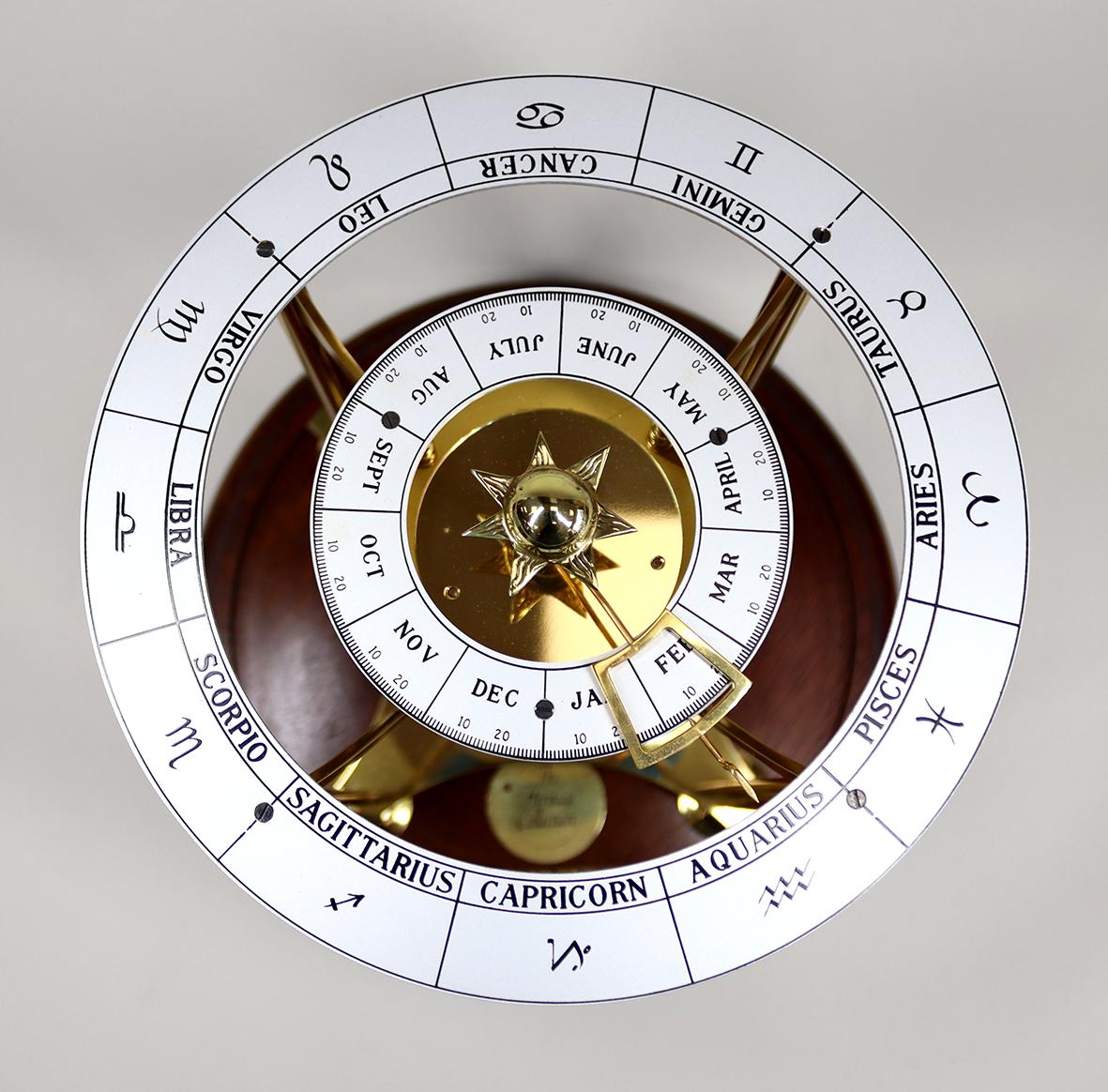 Late 20th Century Limited Edition Mid-Century Calendar Clock by Devon Clocks For Sale