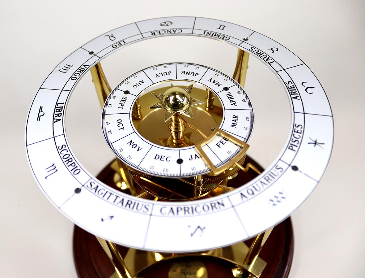 Blown Glass Limited Edition Mid-Century Calendar Clock by Devon Clocks For Sale