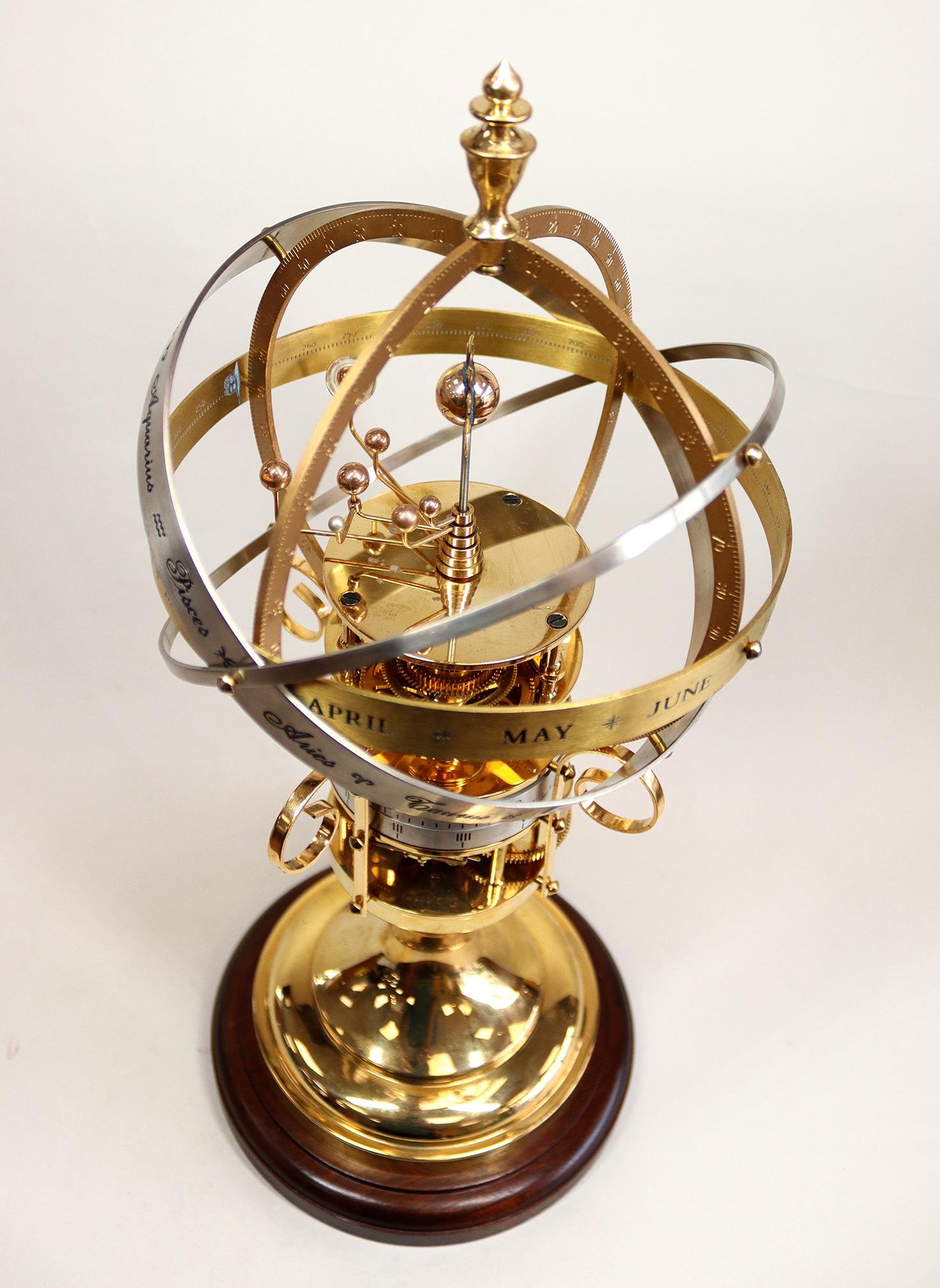Orrery-Uhr aus der Mitte des Jahrhunderts von Devon Clocks, limitierte Auflage (Englisch) im Angebot