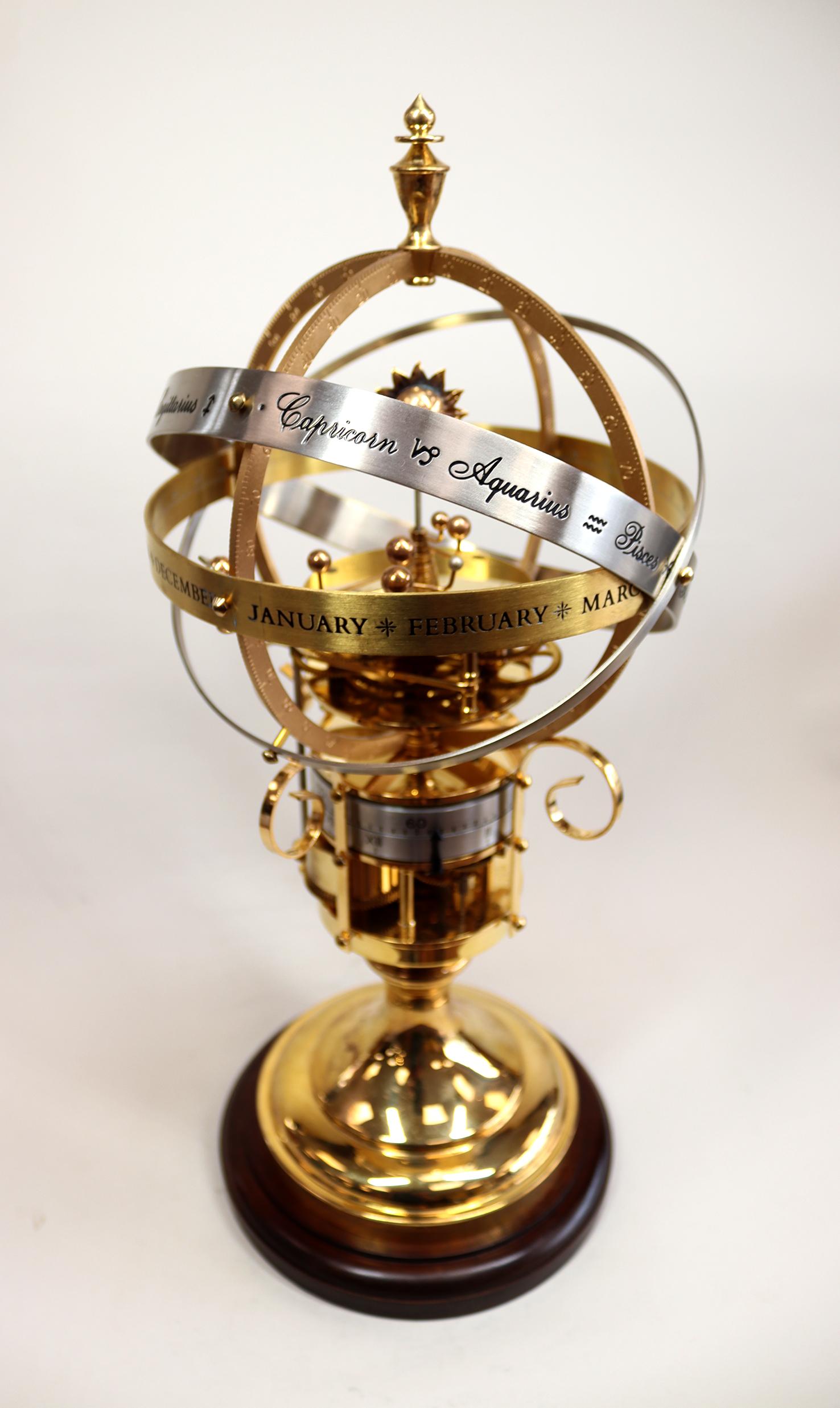 English Limited Edition Mid-Century Orrery Clock by Devon Clocks For Sale