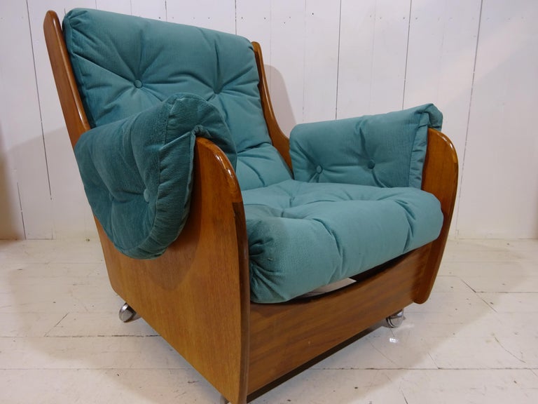Limited Edition Mid Century Saddle Back Armchair by G Plan in Teal