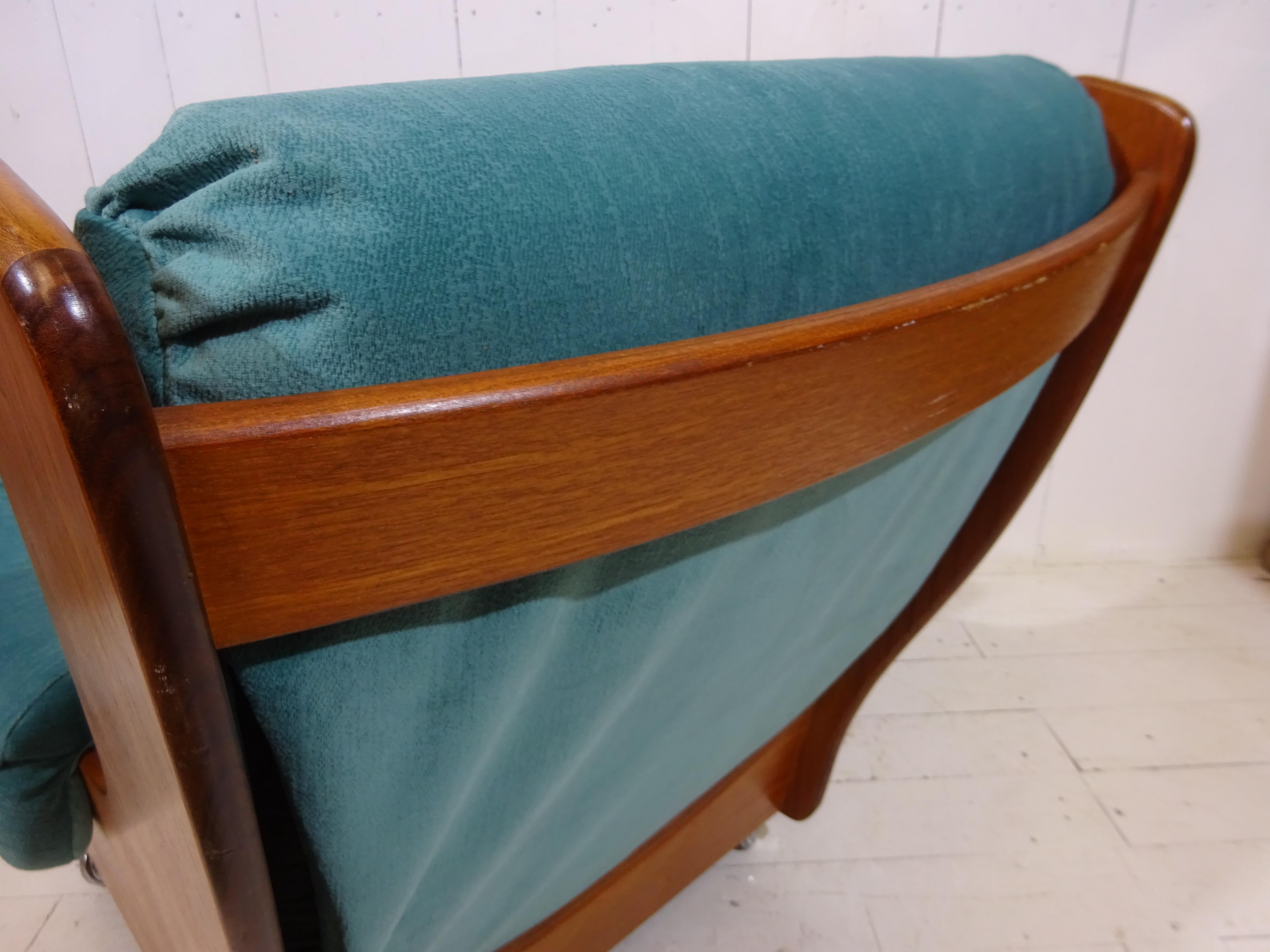 Mid-Century Modern Limited Edition Mid Century Saddle Back Armchair by G Plan in Teal Velvet