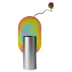 Limited Edition Modern Vase Genke CSL7 by Noom with Rainbow Zinc Plating Steel