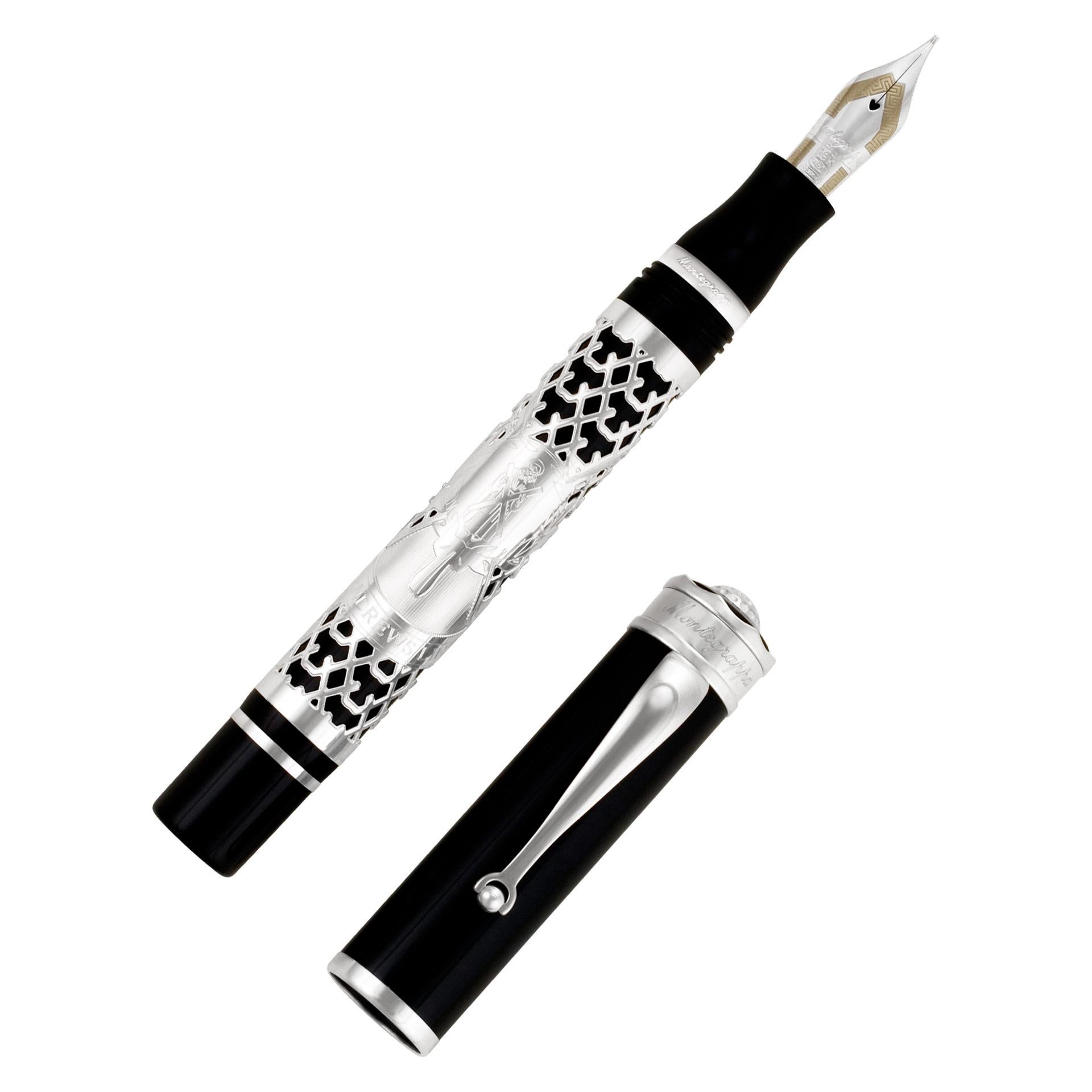 Women's or Men's Limited Edition Montegrappa St. Andrews Links Fountain Pen in Sterling Silver For Sale