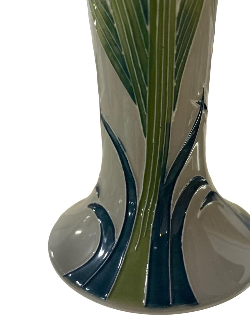 Art Nouveau LIMITED EDITION Moorcroft Green Iris vase, from the Legacy collection dated 2013 For Sale