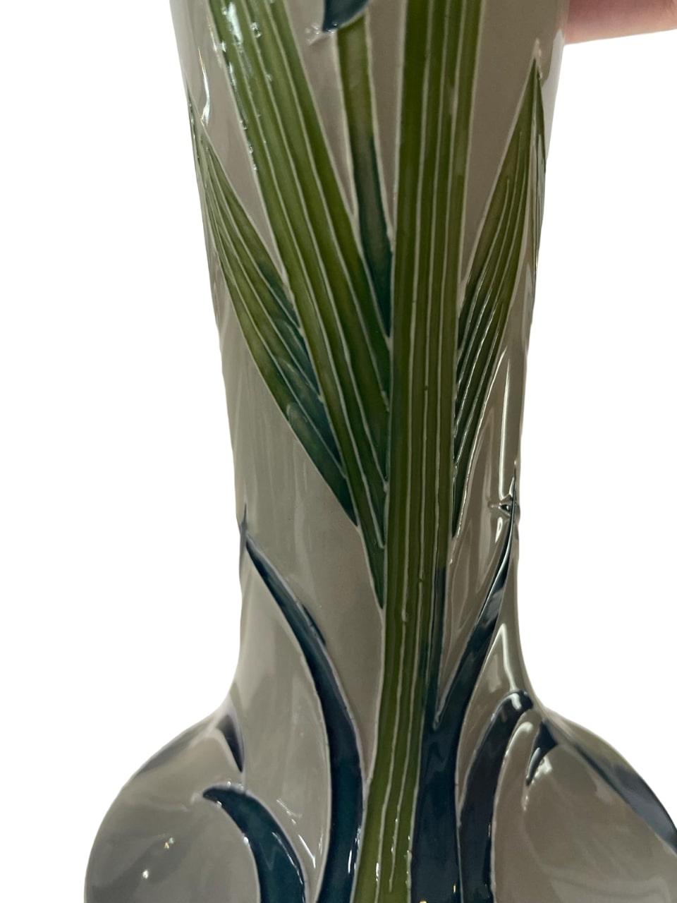 English LIMITED EDITION Moorcroft Green Iris vase, from the Legacy collection dated 2013 For Sale