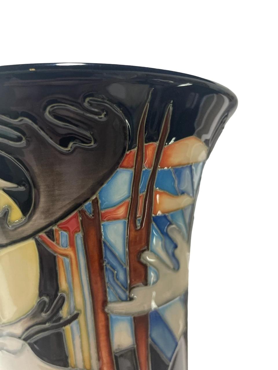 Arts and Crafts LIMITED EDITION MOORCROFT Wapiti vase by Emma Bossons dated 2012 31/35 For Sale