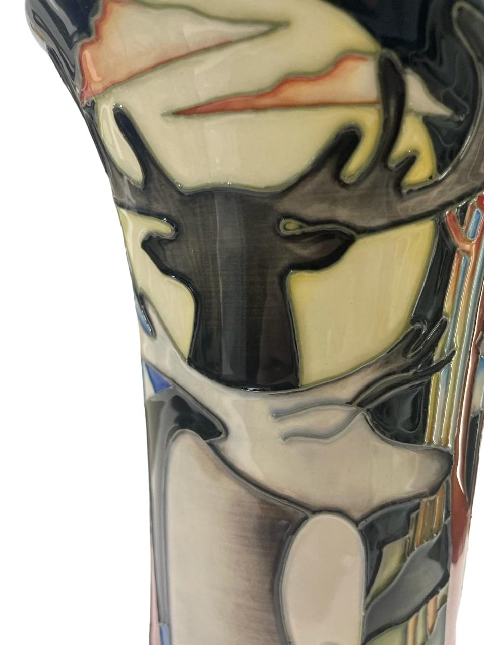 Glazed LIMITED EDITION MOORCROFT Wapiti vase by Emma Bossons dated 2012 31/35 For Sale