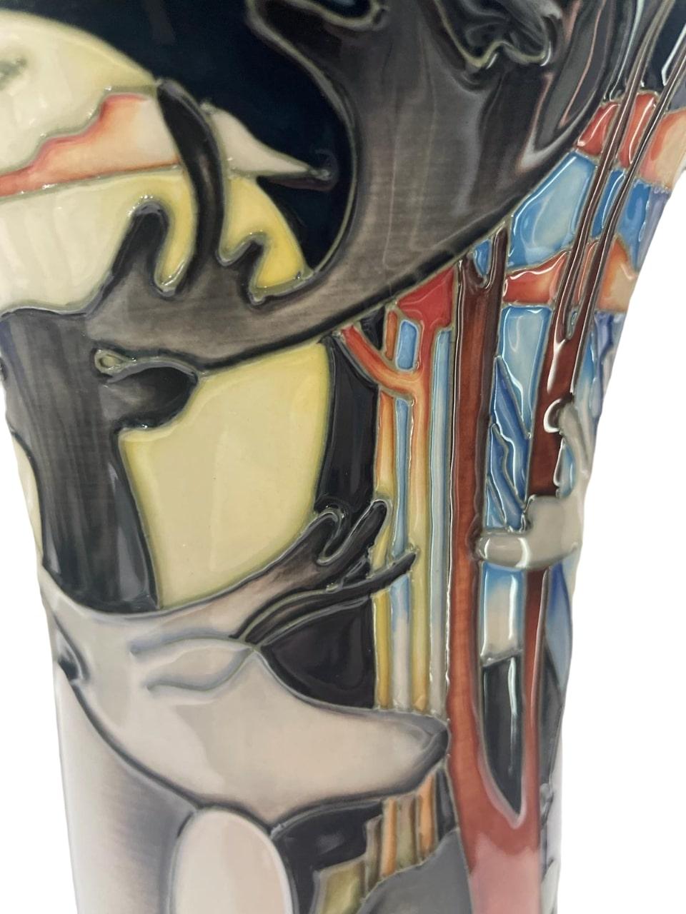 Contemporary LIMITED EDITION MOORCROFT Wapiti vase by Emma Bossons dated 2012 31/35 For Sale
