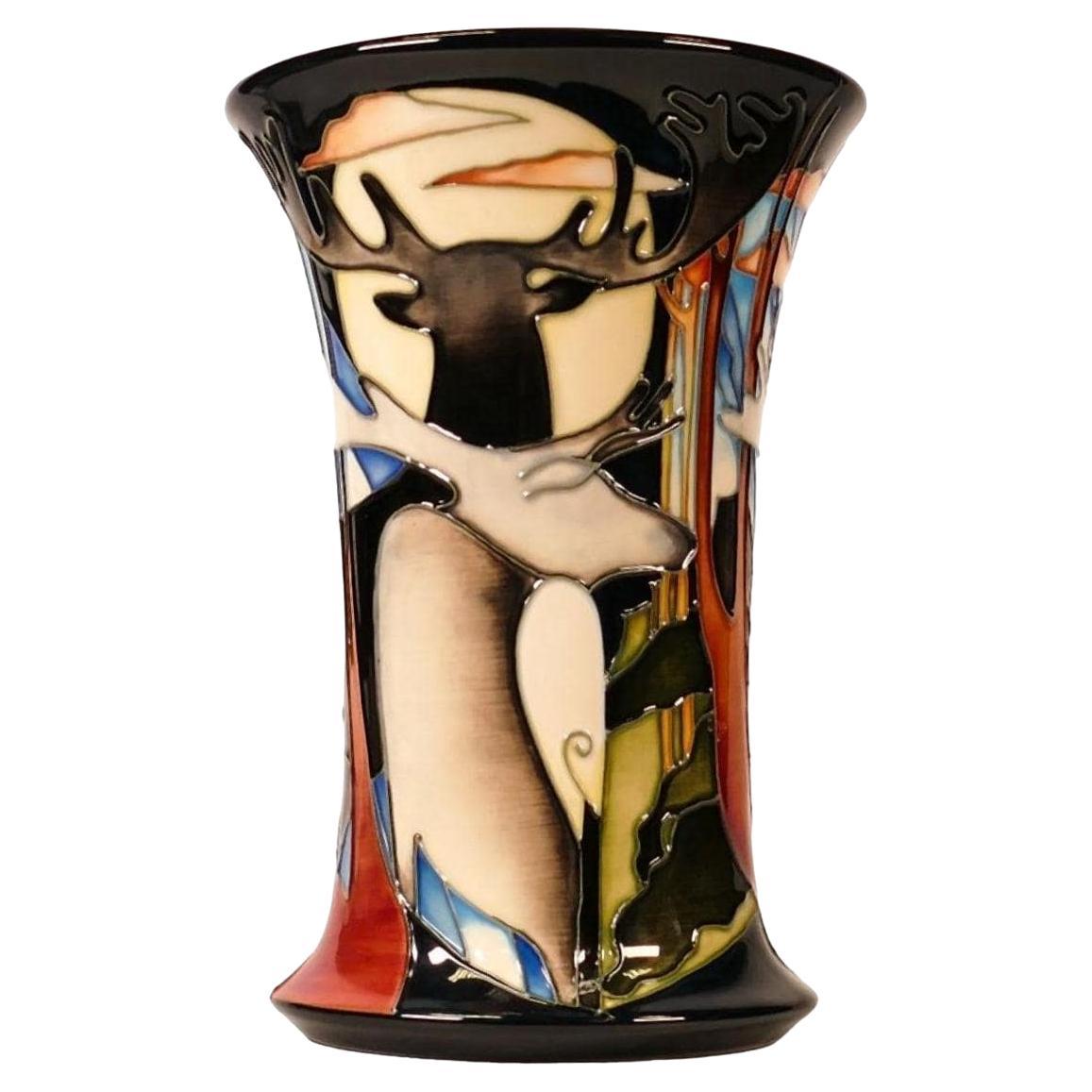 LIMITED EDITION MOORCROFT Wapiti vase by Emma Bossons dated 2012 31/35 For Sale