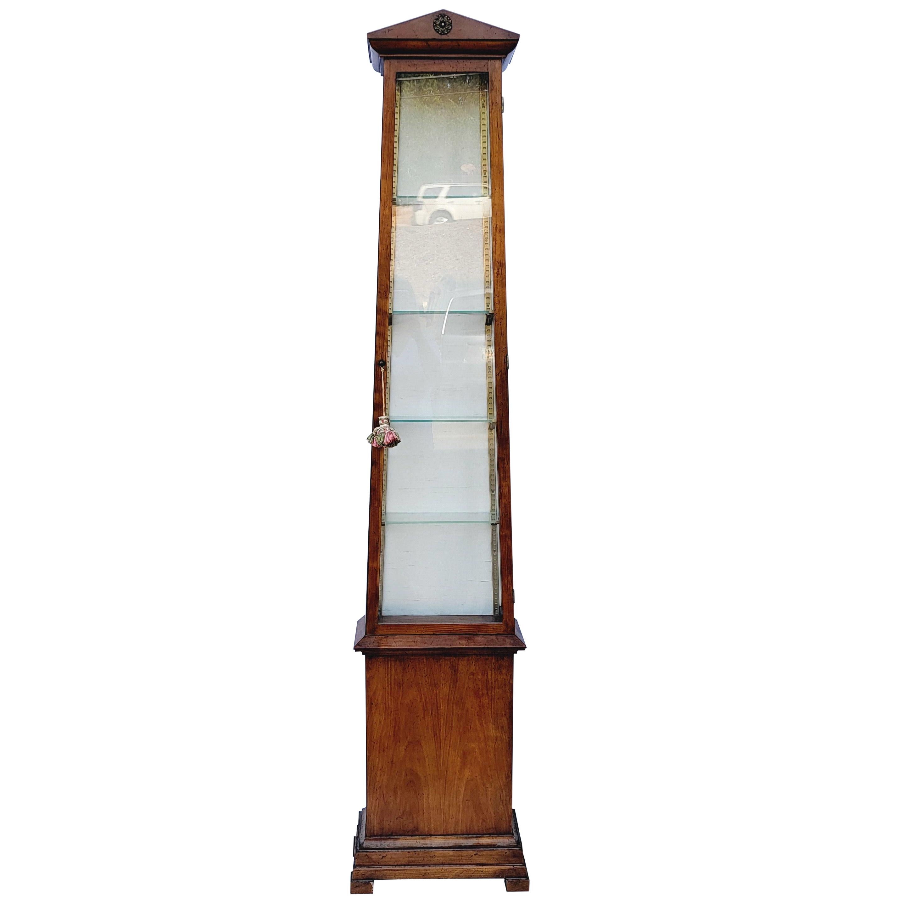 Limited Edition Neoclassical Style Carved Fruitwood Vitrine by Beacon Hill For Sale