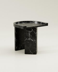 Limited Edition NullEins Stool in Black Marble by Justus Knut Schomann