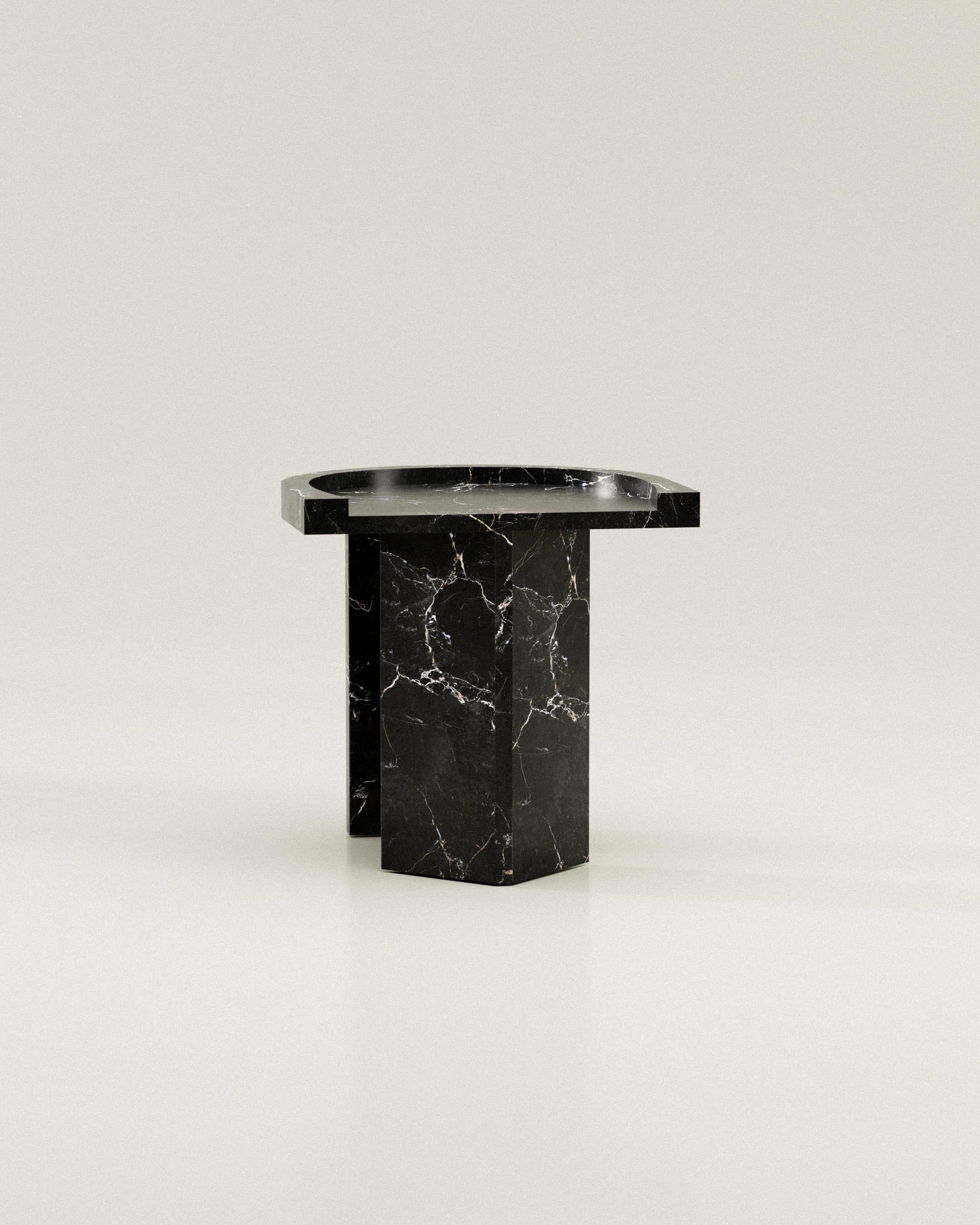 Marbre Tabouret NullEins en marbre noir, édition limitée, Justus Knut Schomann en vente
