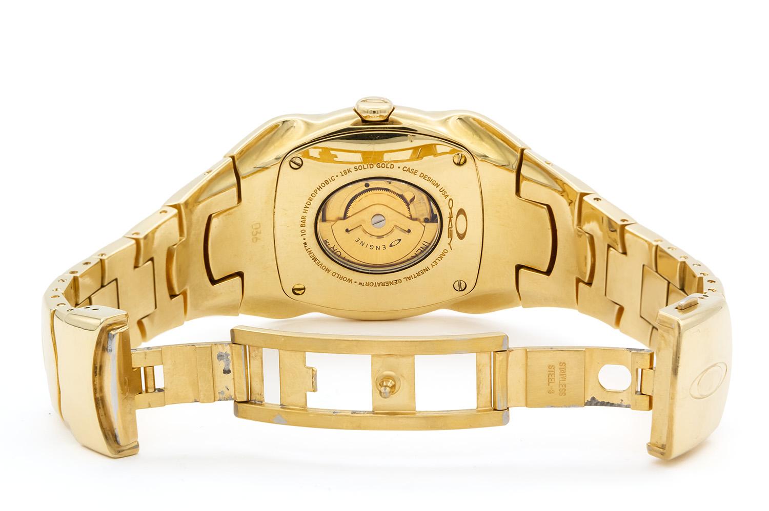 Men's Limited Edition Oakley Timebomb Solid 18k Yellow Gold Extremely Rare For Sale