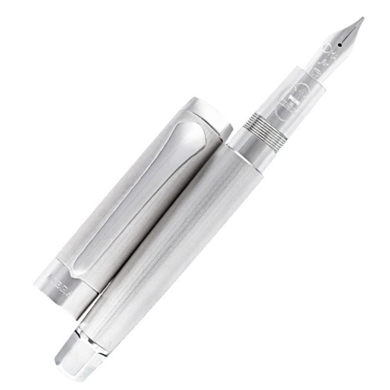 Limited Edition Omas for Maserati Sterling Silver with 18k Nib Fountain Pen In Excellent Condition For Sale In Surfside, FL