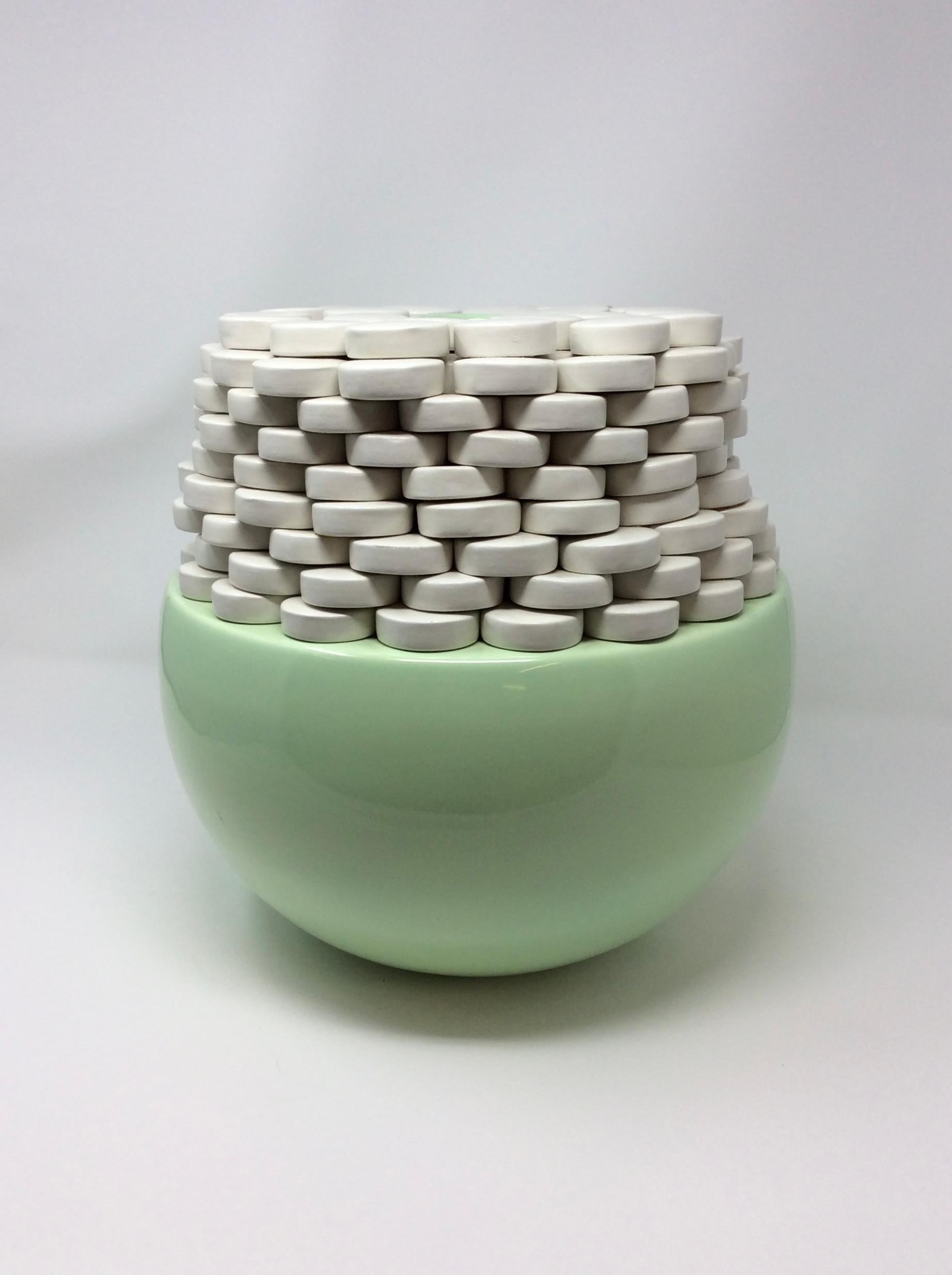 Ceramic sculptural vase, for Superego Editions, from the 'Roma' Collection
limited edition no. 19/20
glazed in celadon green and white
signed mark in facsimile, Superego mark, and numbered 19/20.