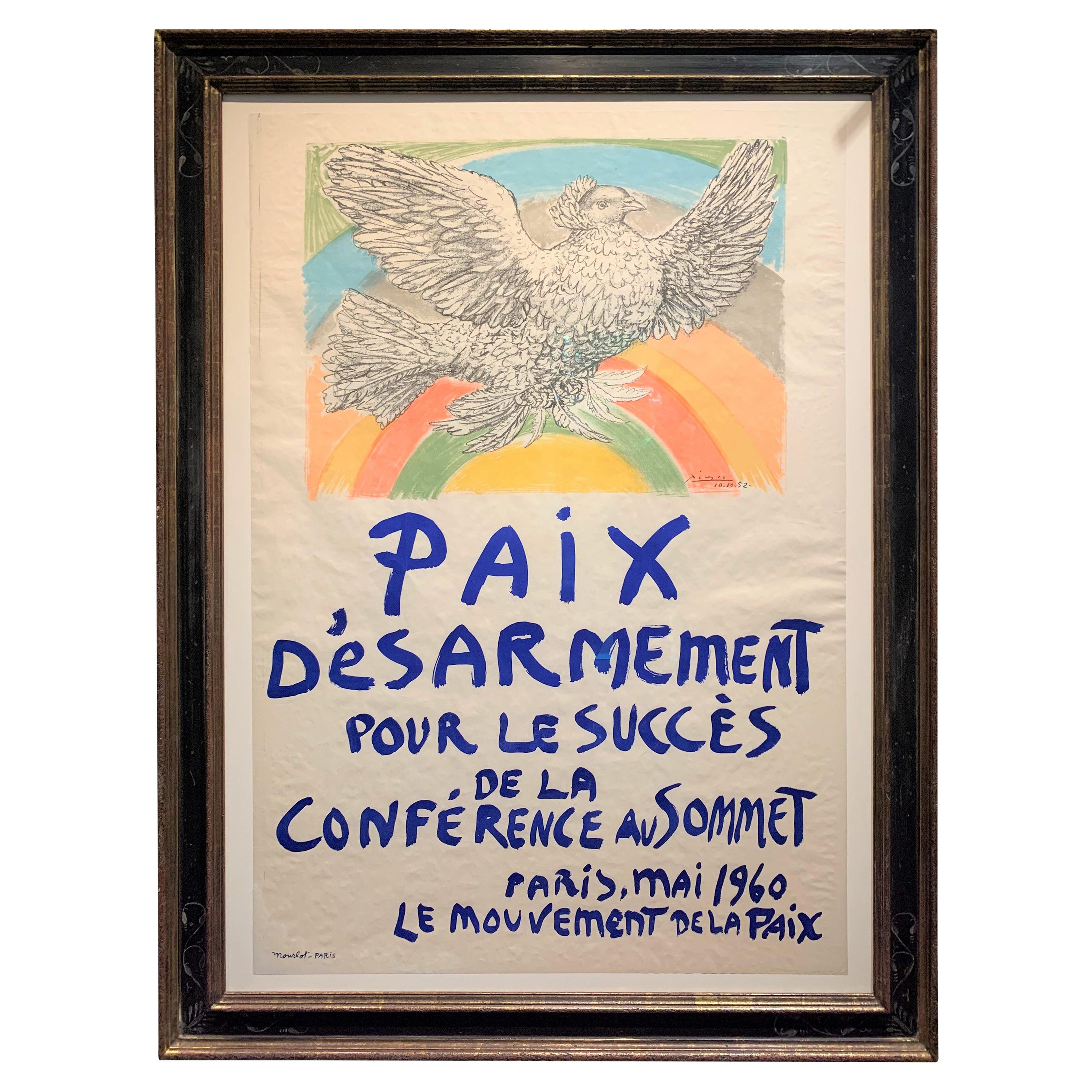 Limited Edition Pablo Picasso 1950s Paix d' Esarmement Lithograph