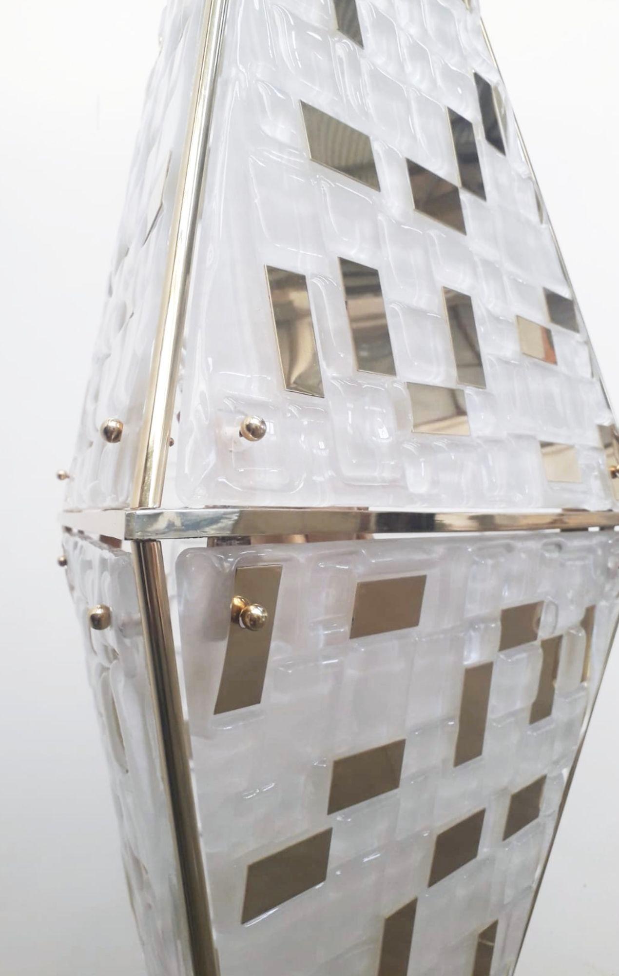 Paire de lanternes luxueuses en verre de Murano en édition limitée exclusivement par Gianluca Fontana Excellent état - En vente à Los Angeles, CA