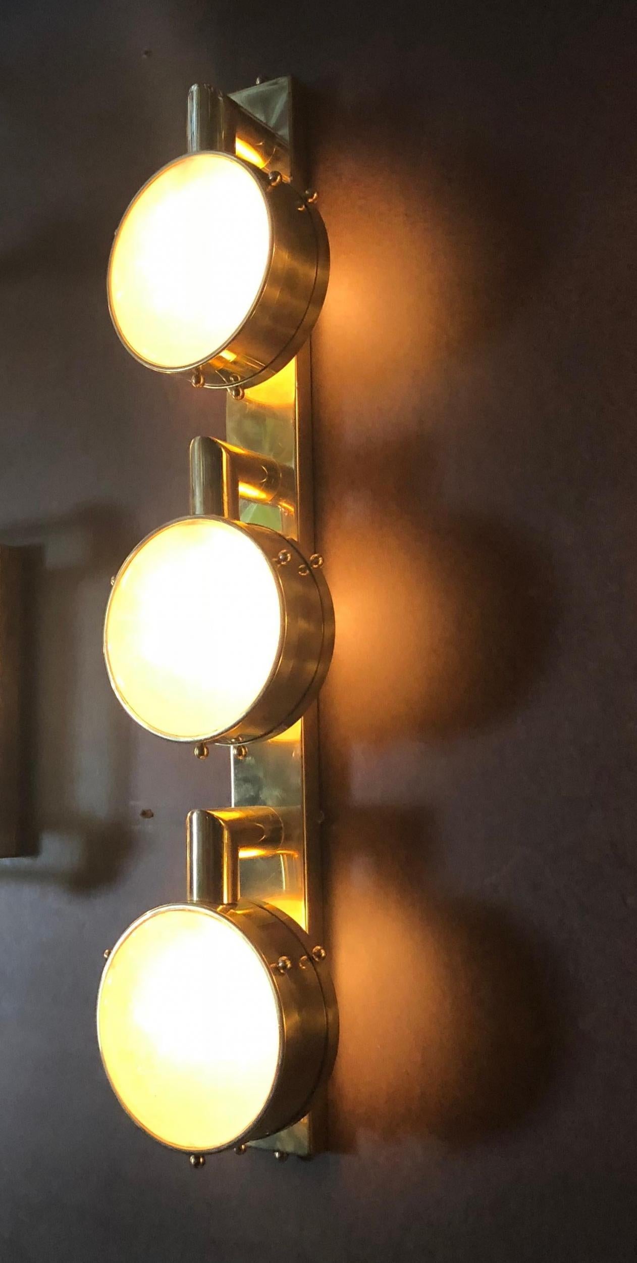 Limited Edition Pair of Murano Frosted Glass Sconces, circa 1990s 3
