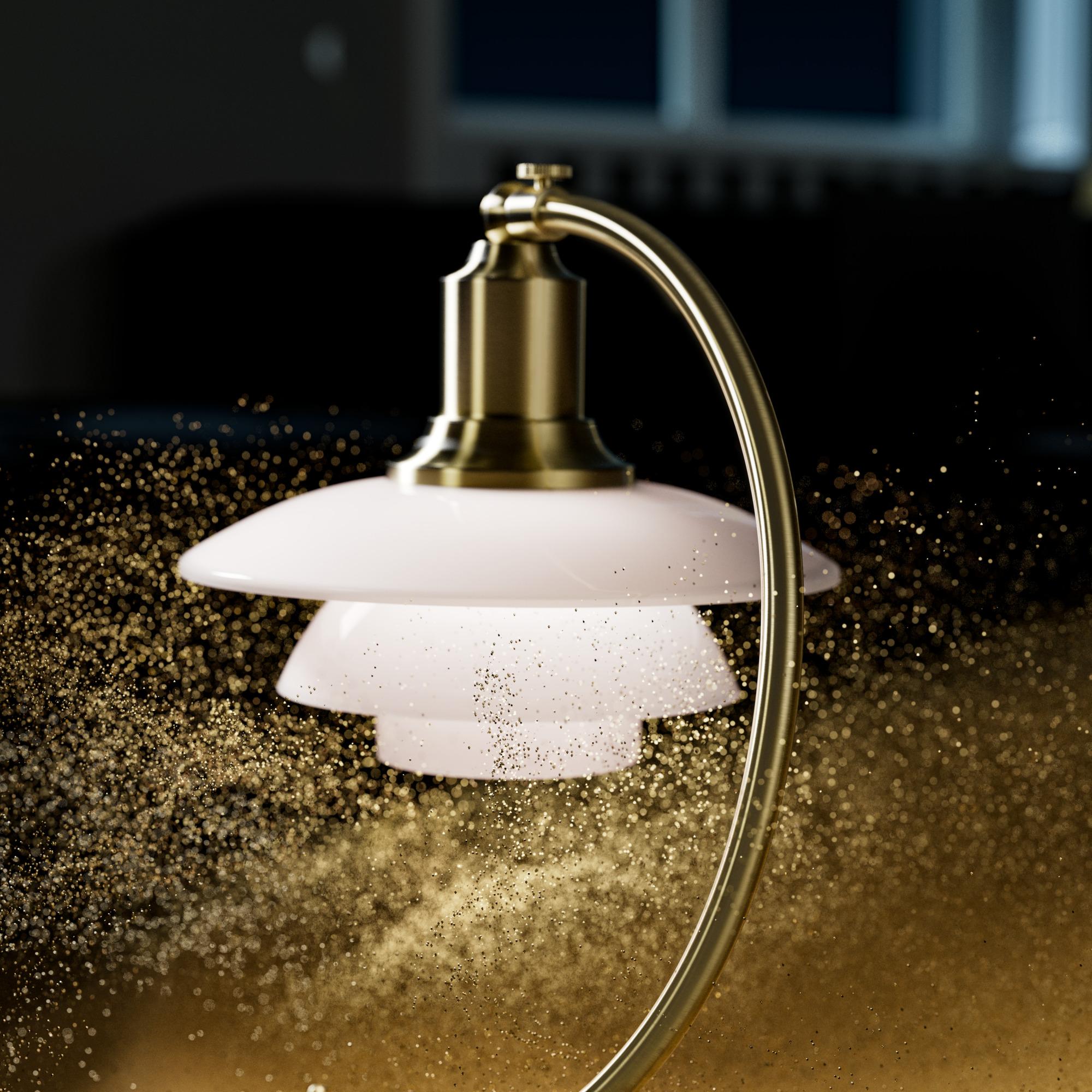 Brass Limited Edition PH 2/2 'Luna' Opaline Glass Table Lamp for Louis Poulsen For Sale