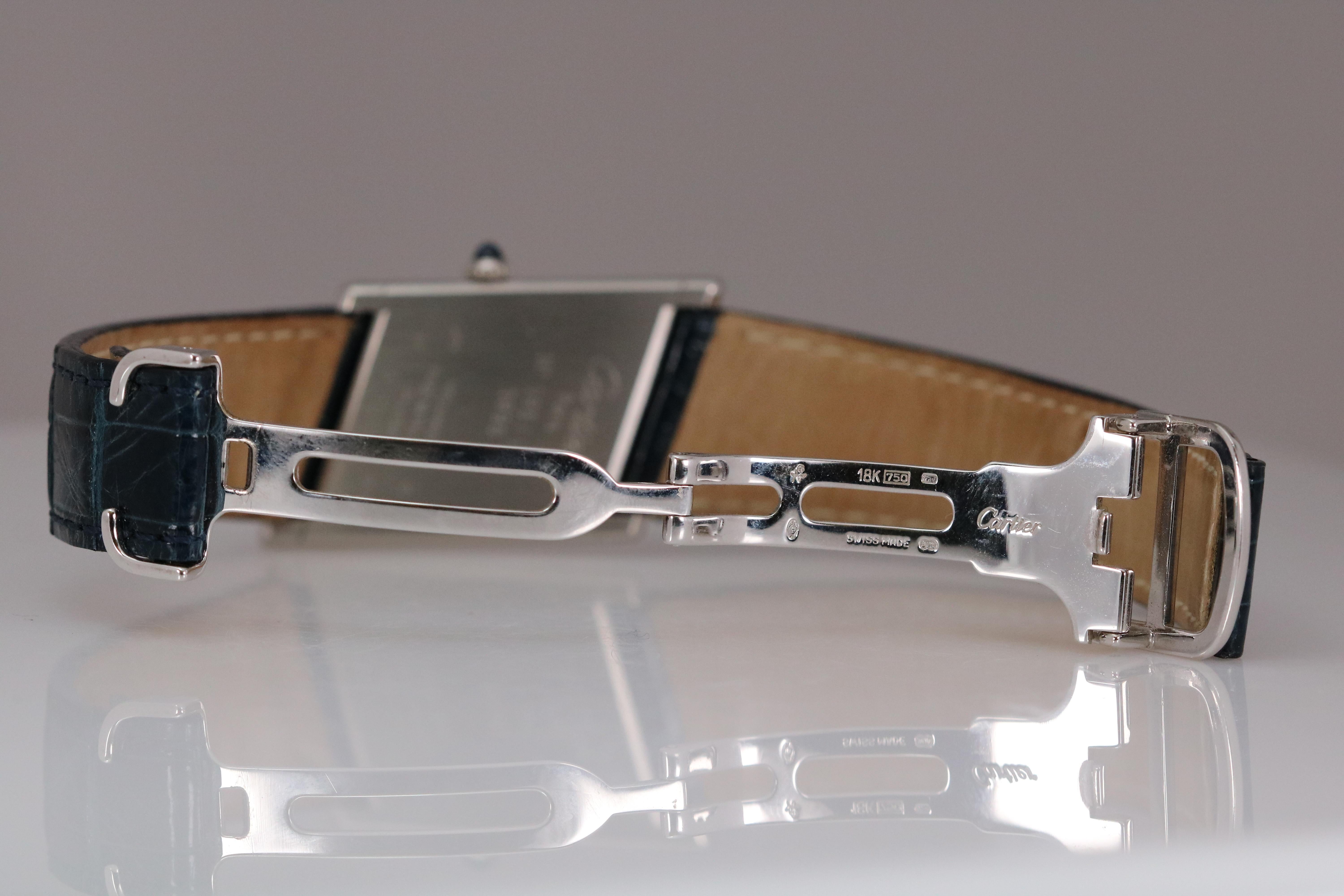 Men's Limited Edition Platinum Cartier Asymmetric Driver's Wristwatch Ref 1996