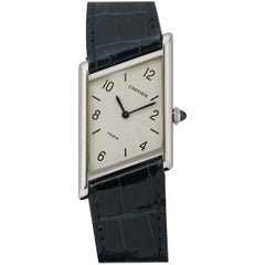Vintage Limited Edition Platinum Cartier Asymmetric Driver's Wristwatch Ref 1996