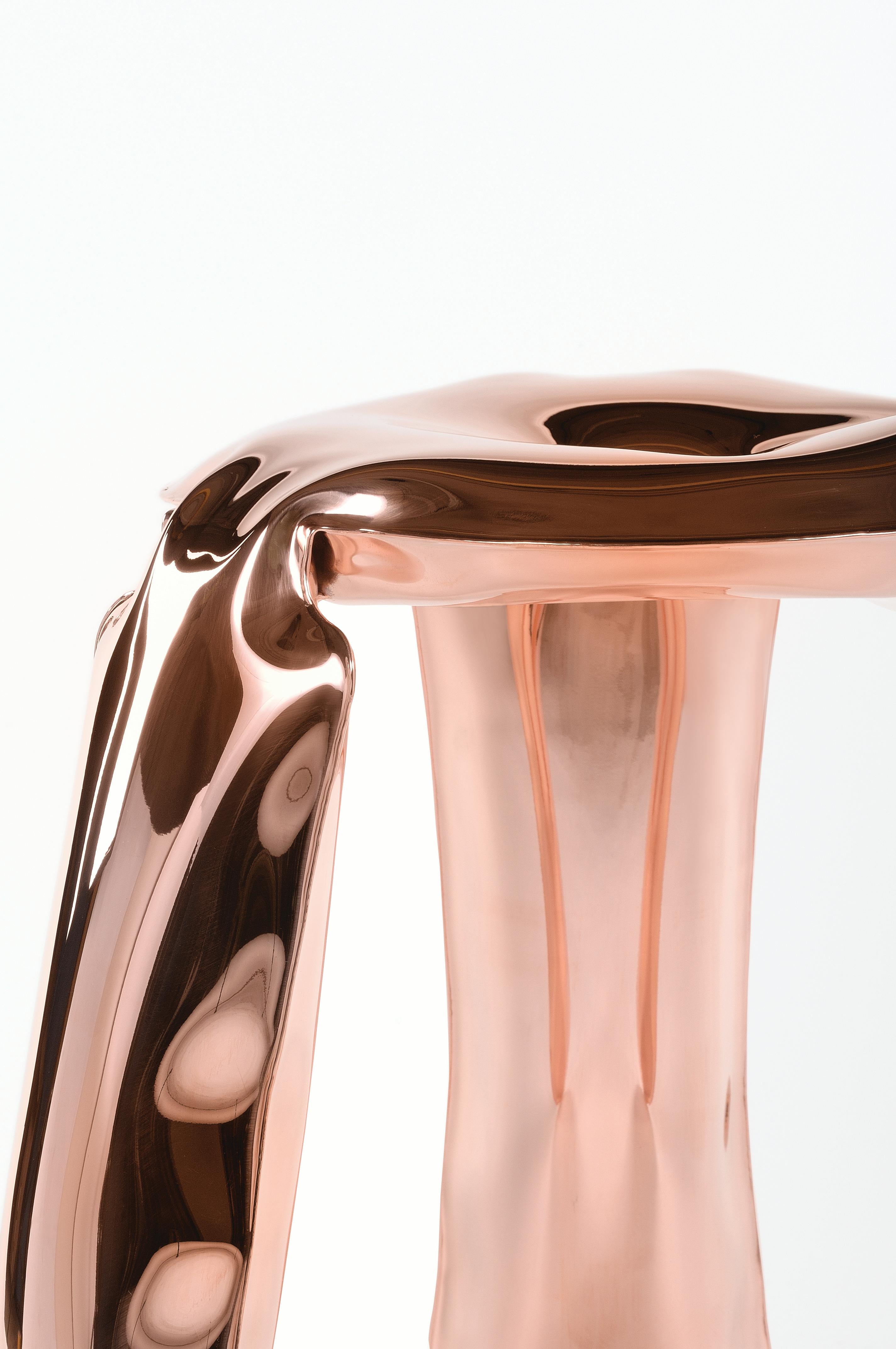 Modern Limited Edition Plopp Mini Stool in Polished Copper by Zieta For Sale